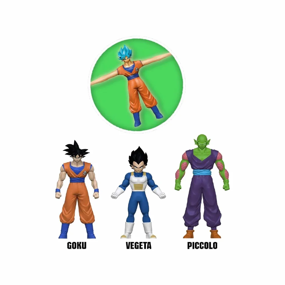 Silverlit Dragon Ball Z Monster Flex Figurine Super Extensible Pack de 3-14 Monstres 15cm Dès 5 Ans