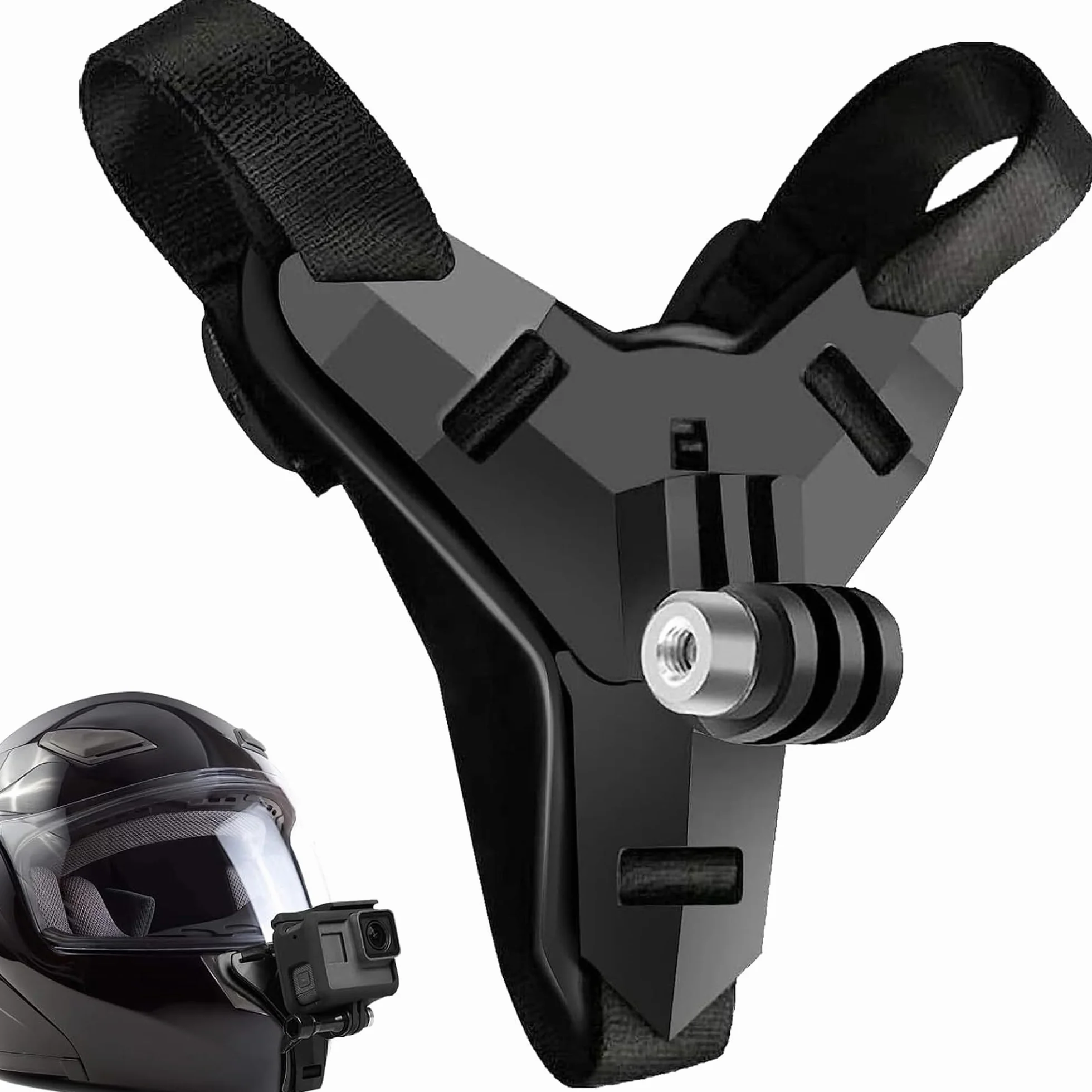 Support pour casque de moto menton avec vis pour GoPro Hero 13/12/11/10/9/8/7/6/5/4/3, Osmo Action, Noir