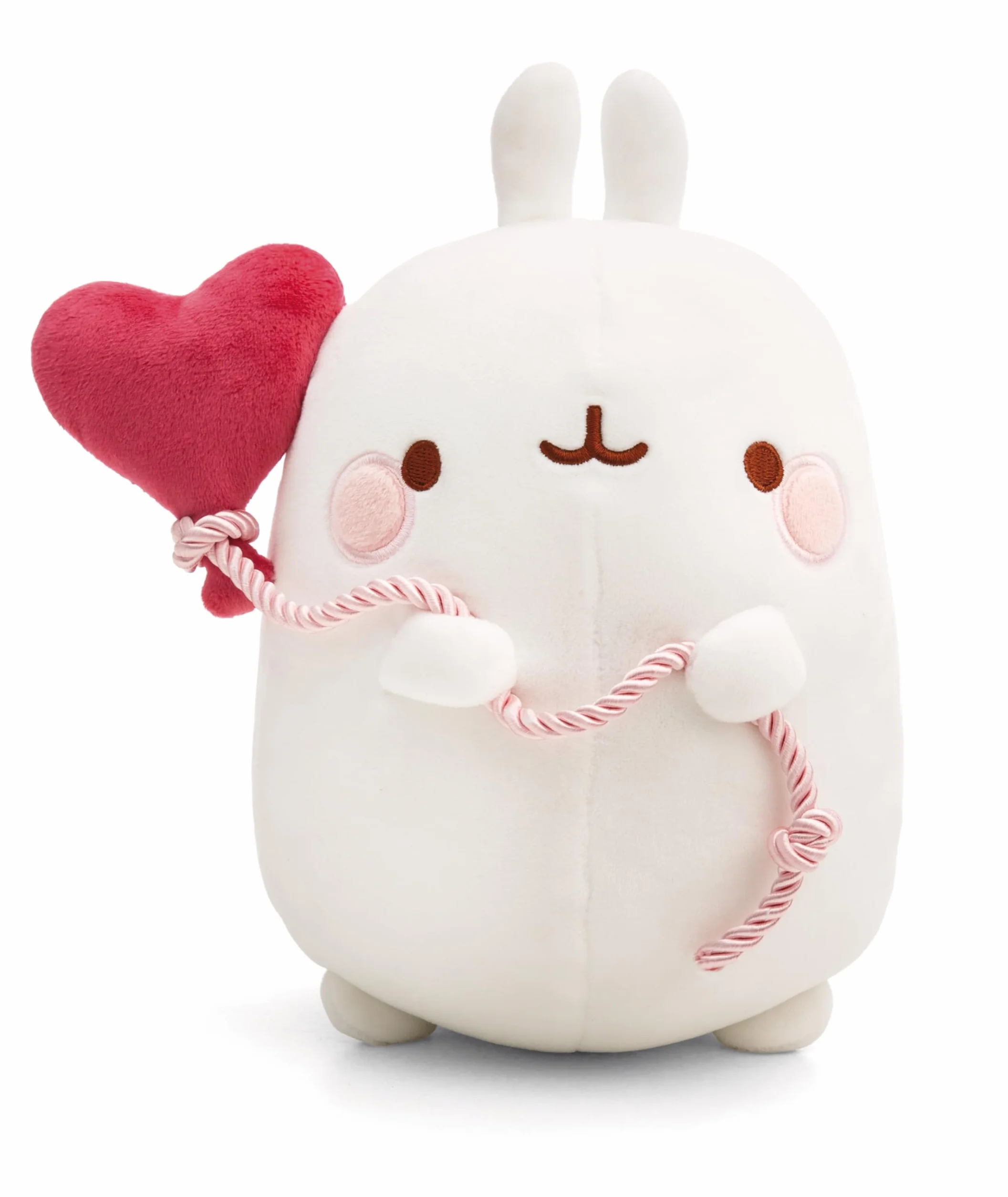 NICI peluche MOLANG avec ballon en forme de cœur 24 cm en boîte cadeau blanc