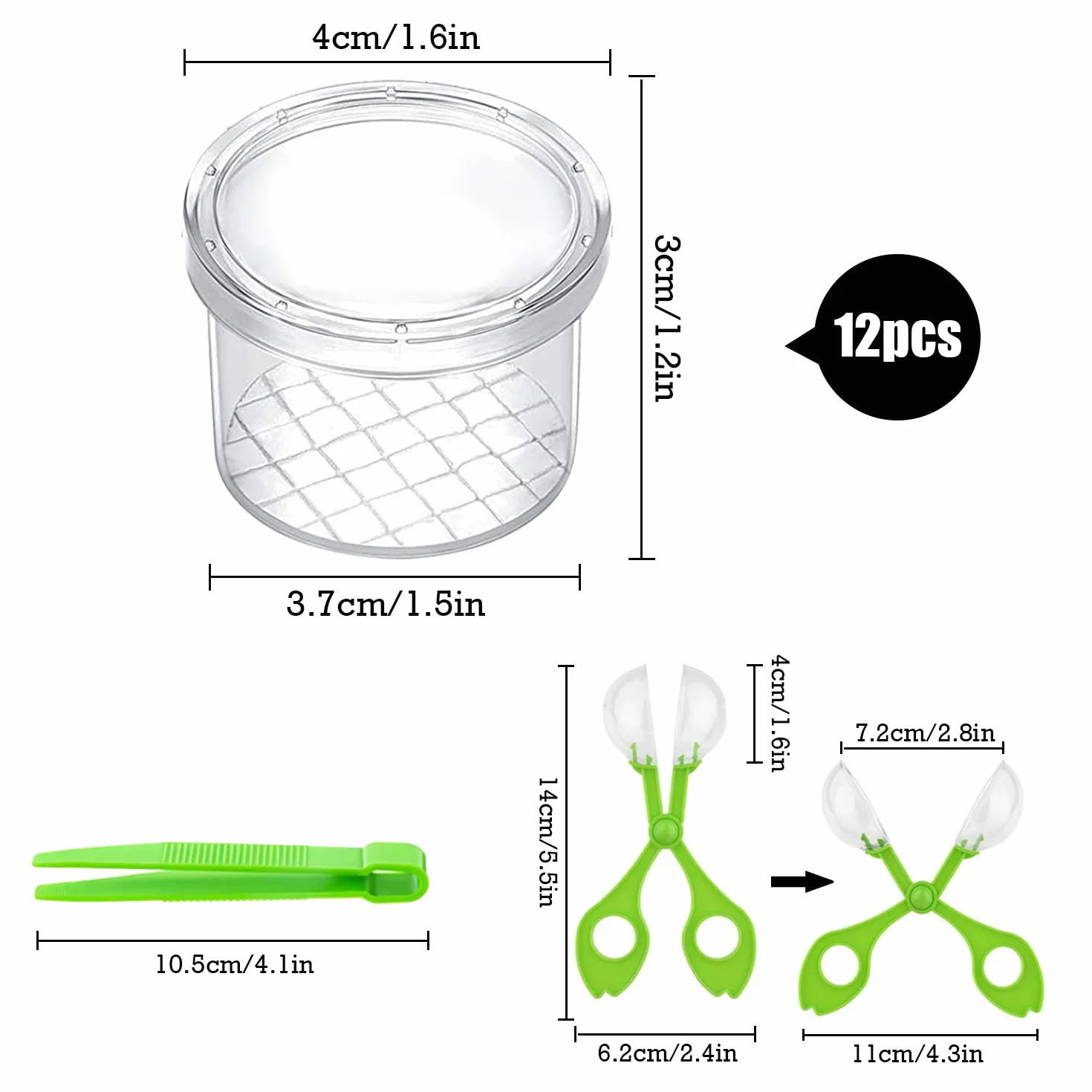 Lot de 12 loupes pour enfants - Kit de recherche biologie insectes