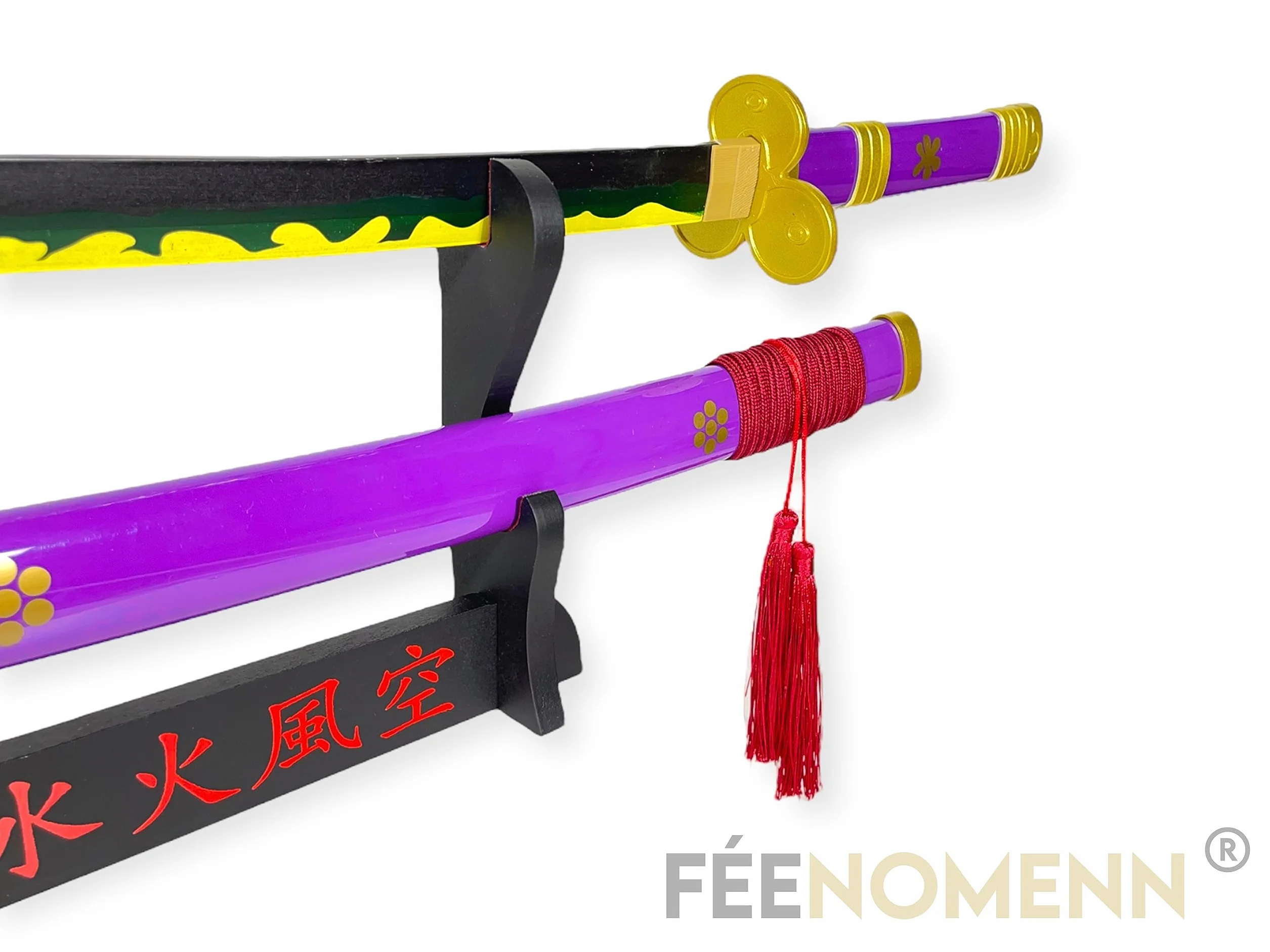 FÉENOMENN Katana One Piece Zoro Enma Épée Lame Bois Support Japonais