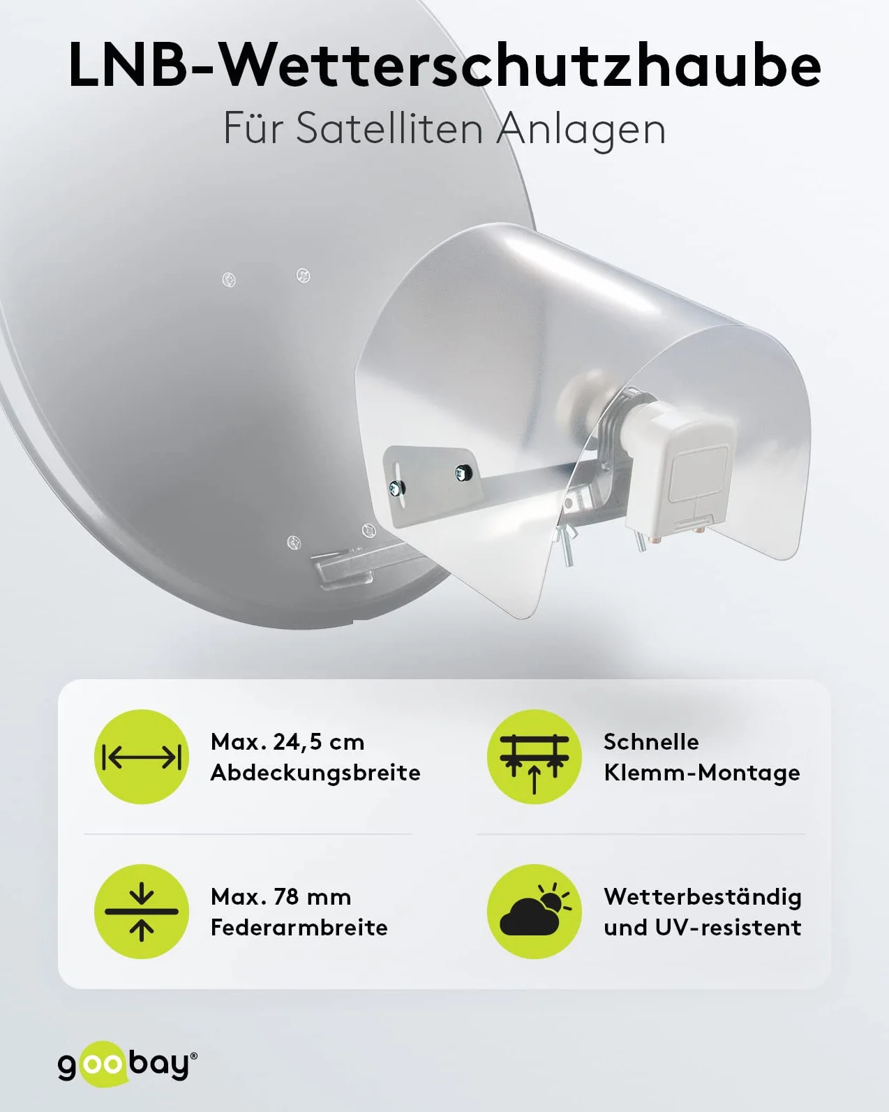 Goobay 67190 Protection Contre Les Intempéries Universelle LNB Antenne Parabolique Transparent