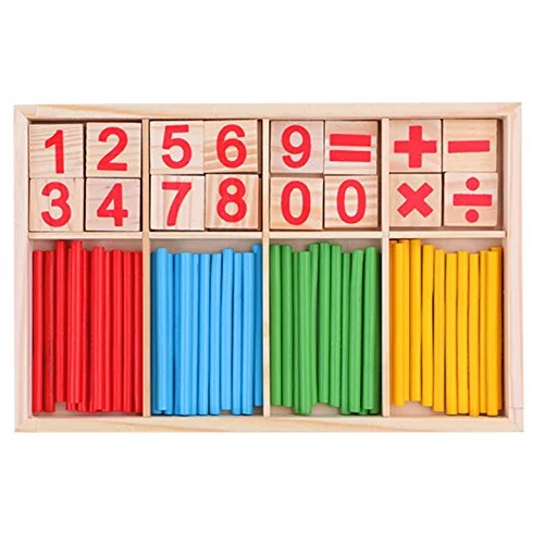 Bâton en Bois Mathématique Matériel Éducatif pour Enfants Jouet Préscolaire