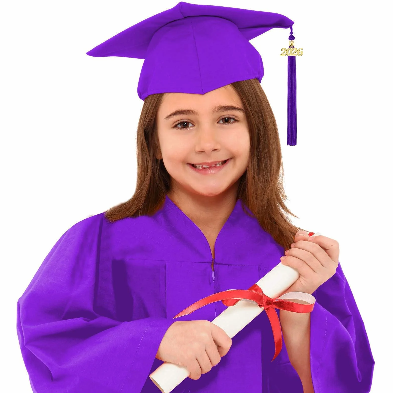 Robe de Remise de Diplôme Enfants 2-12 Ans Costume Maternelle Unisexe avec Toge et Chapeau de Graduation Pendentif 2026
