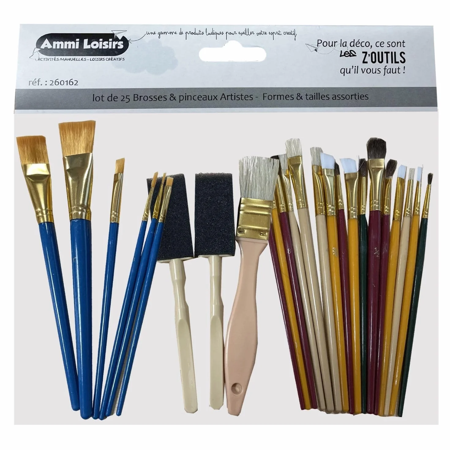 Cléopâtre Lot de 8 flacons Gouache 1L + 25 pinceaux brosses Ecole
