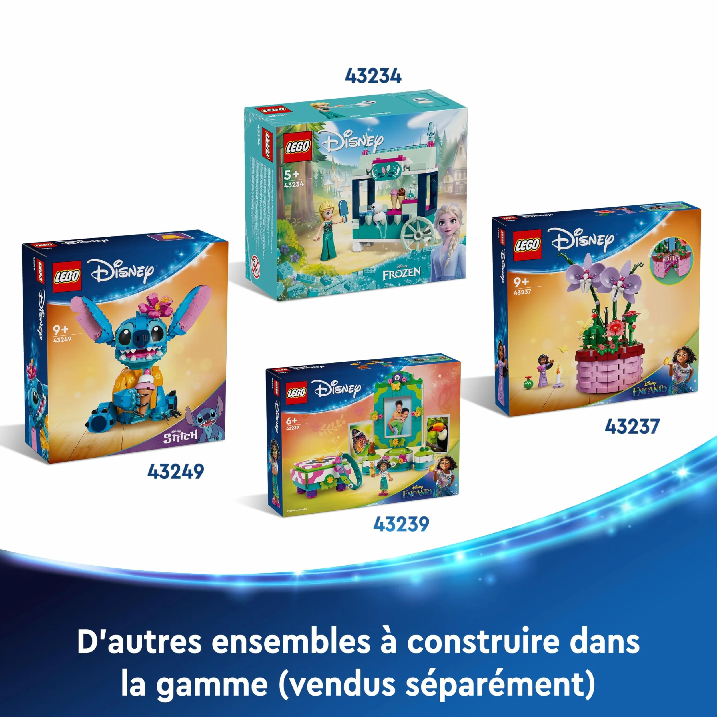 LEGO Disney Stitch 43249 Jouet de Construction Figurine à Exposer avec Cornet de Glace & Fleur pour Enfants dès 9 Ans