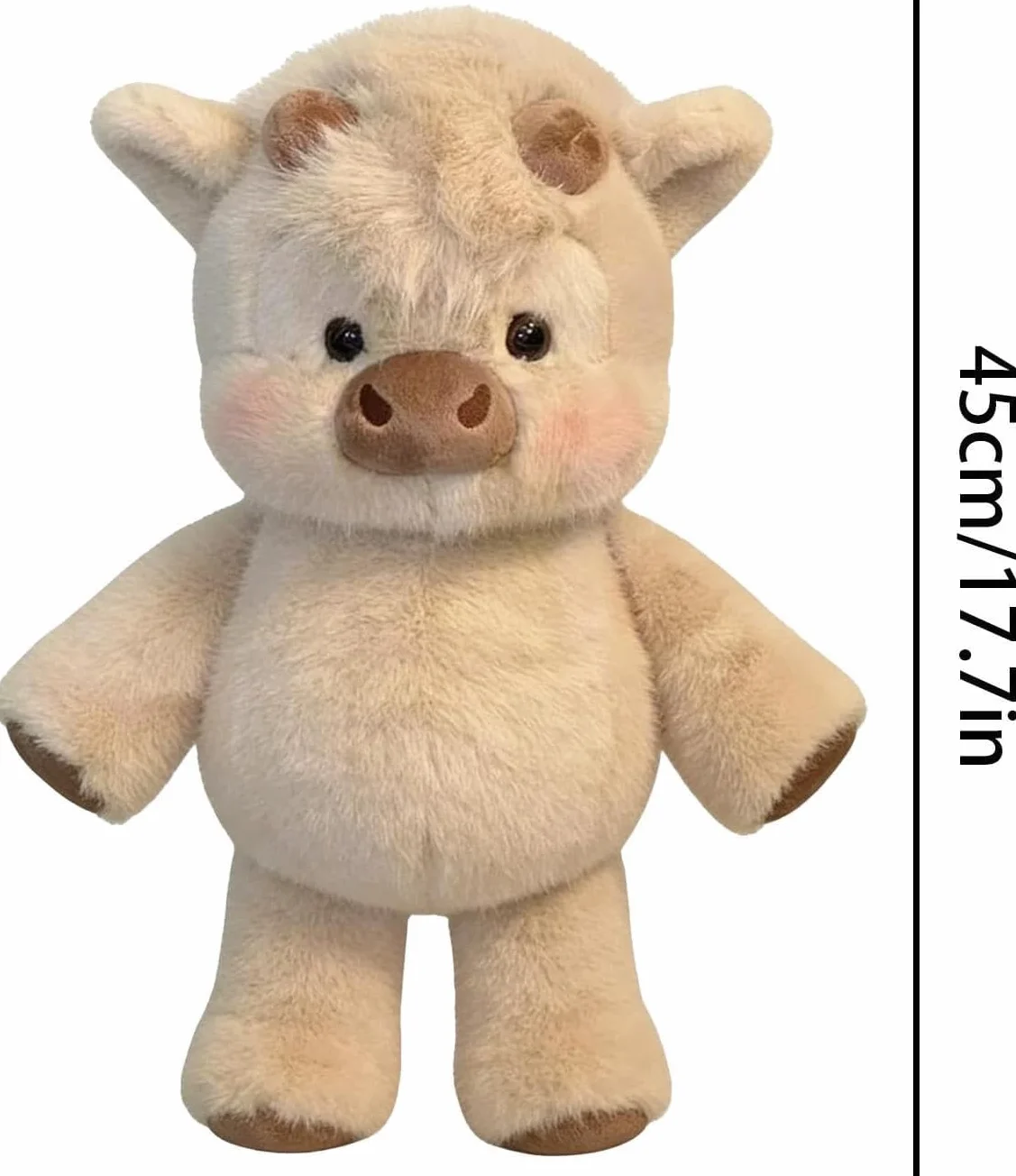 Peluche Vache Qui Court 45 cm Doudou Réconfortant Animée Douce Cadeau Décoration Chambre (Vache Abricot)