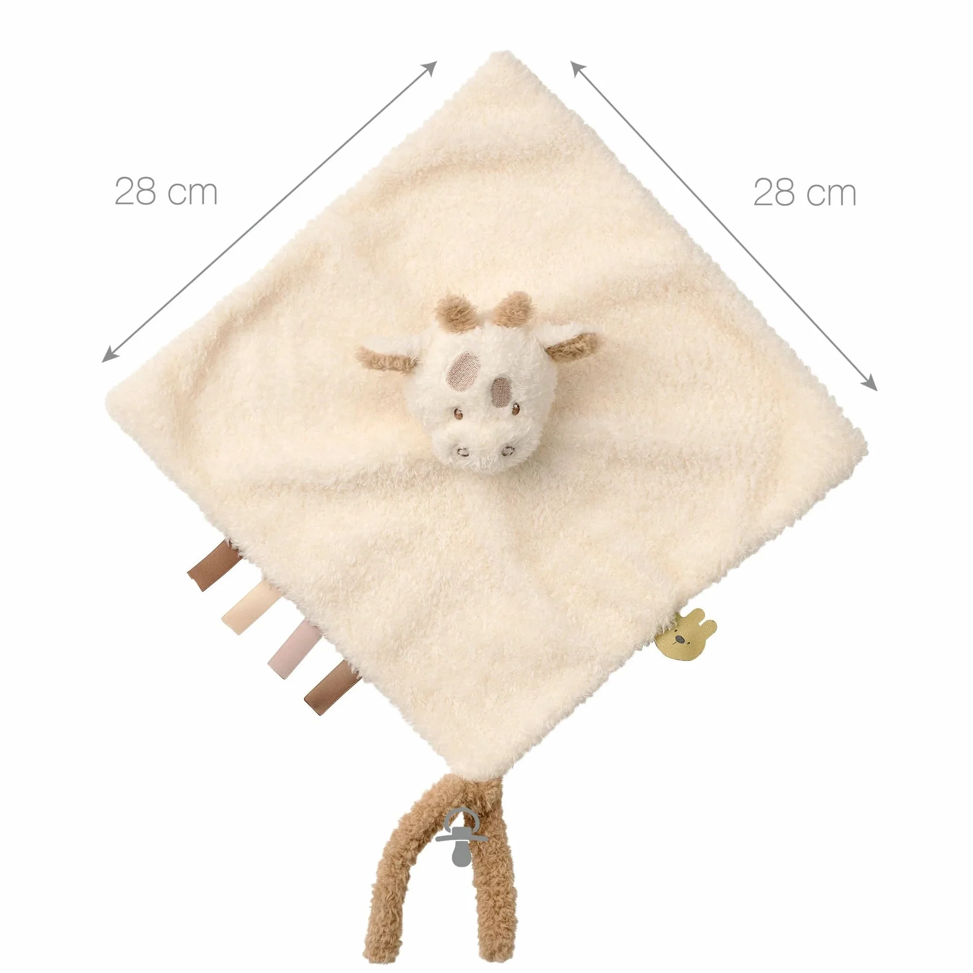 Nattou Doudou Plat en Polyester Girafe 39 x 39 cm Teddy Blanc