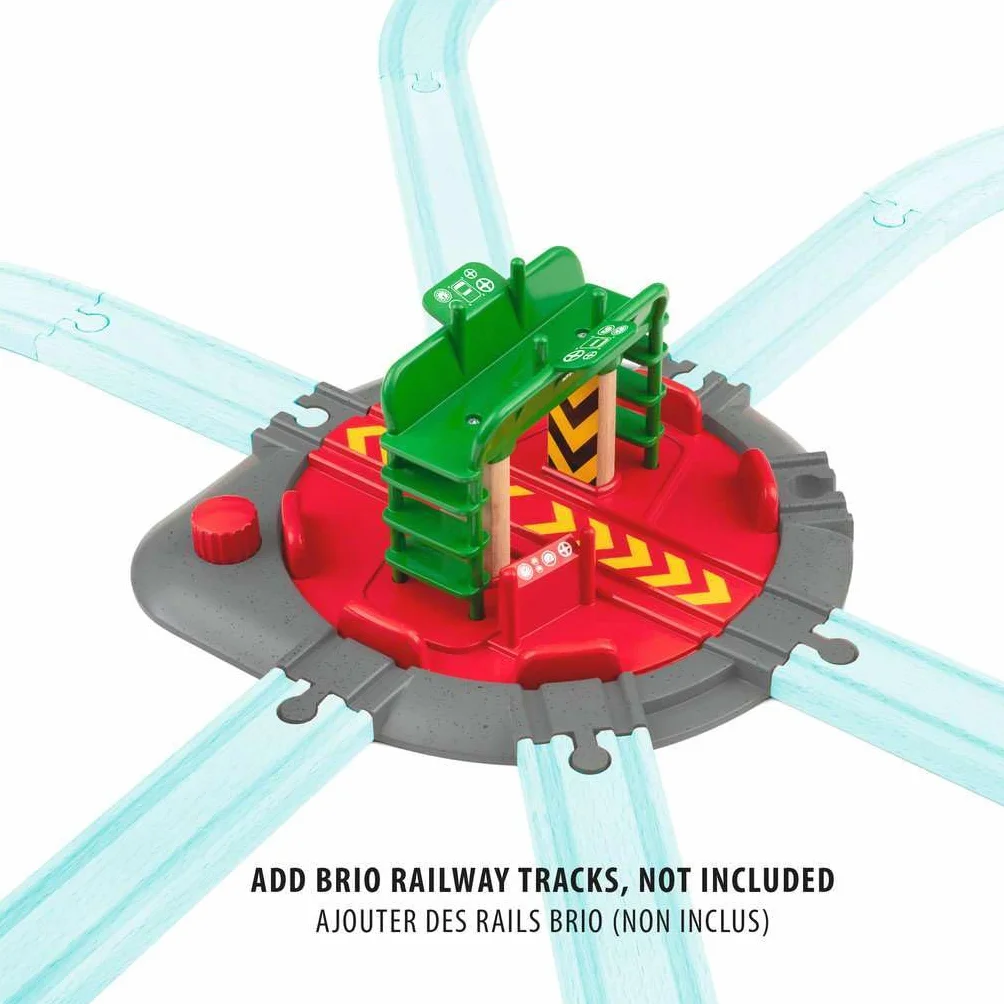 Brio World Plaque Tournante et Personnage Accessoire Circuit Train Bois Sans Pile Jouet 3 Ans