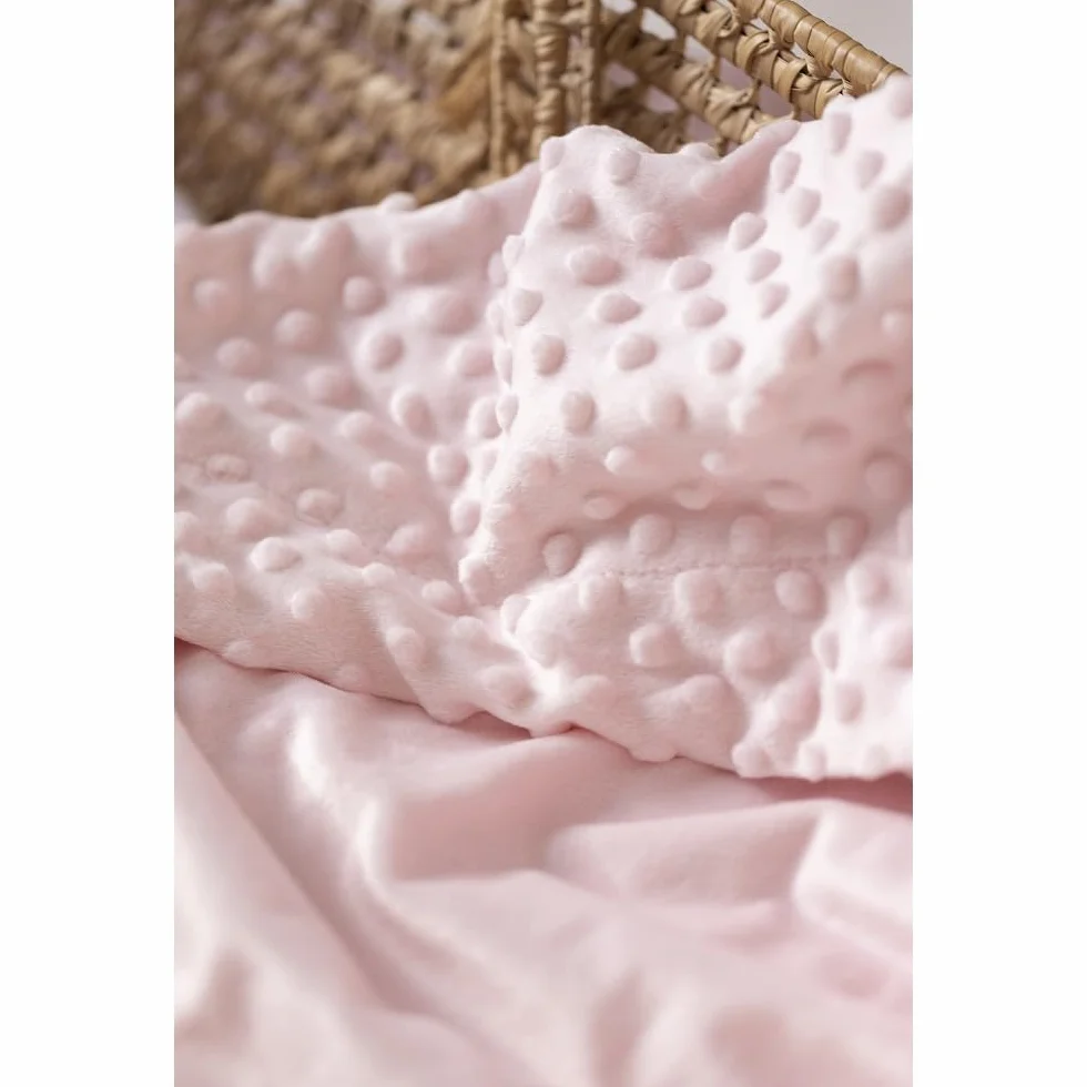Interbaby Couverture Bébé Bulles 80x110cm + Peluche Ourson 28x17cm Coffret Cadeau Naissance Rose