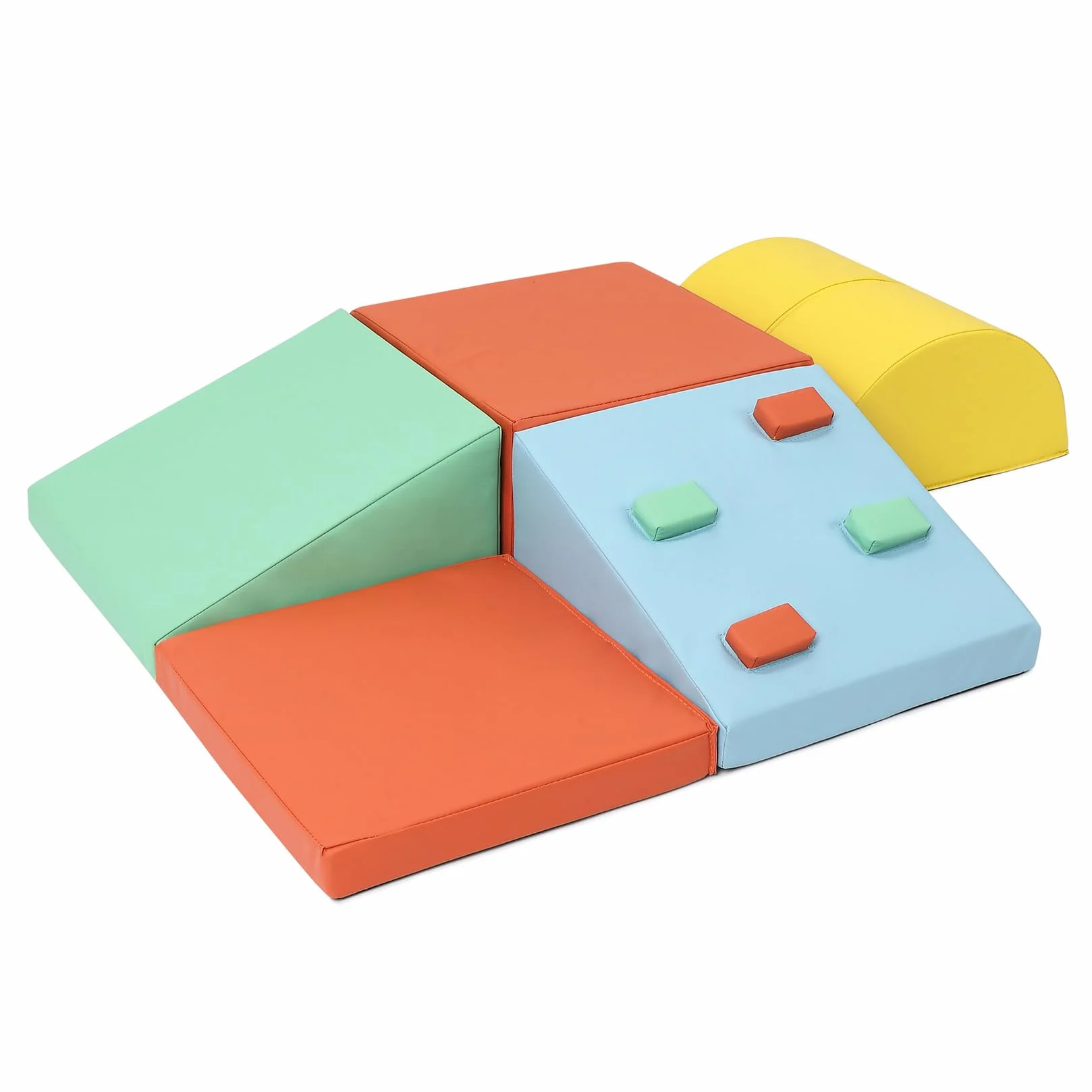 GarveeLife Parcours Motricité Bébé Mousse EPE 5 Pièces Module Motricité Différentes Formes Couleurs 1 Ans+ Ramper Grimper Multicolore