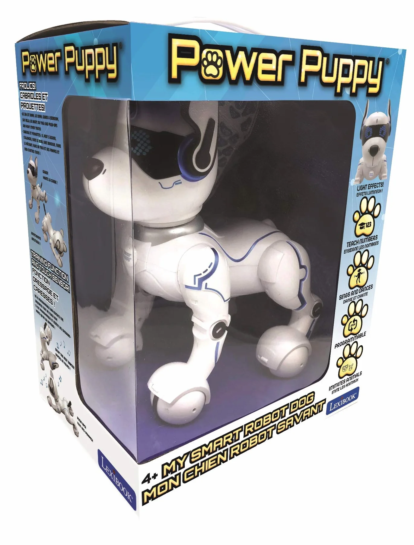 Lexibook Power Puppy Robot Chien Savant Programmable avec Télécommande, Dressage, Contrôle Gestuel, Danse, Musique, Effets Lumineux, Rechargeable DOG01