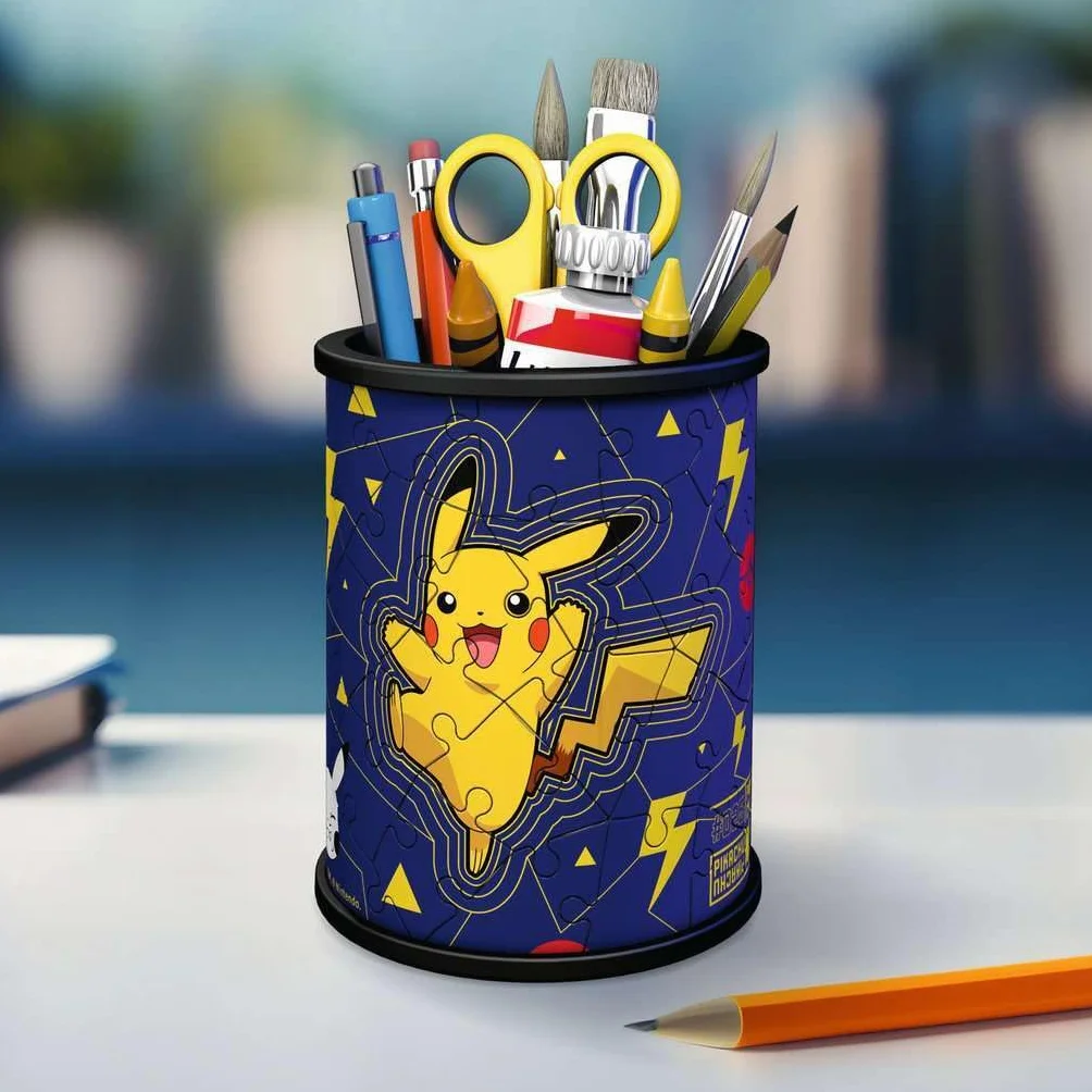 Ravensburger Puzzle 3D Pot à Crayons Pokemon Pikachu 54 pièces numérotées 9,5 cm