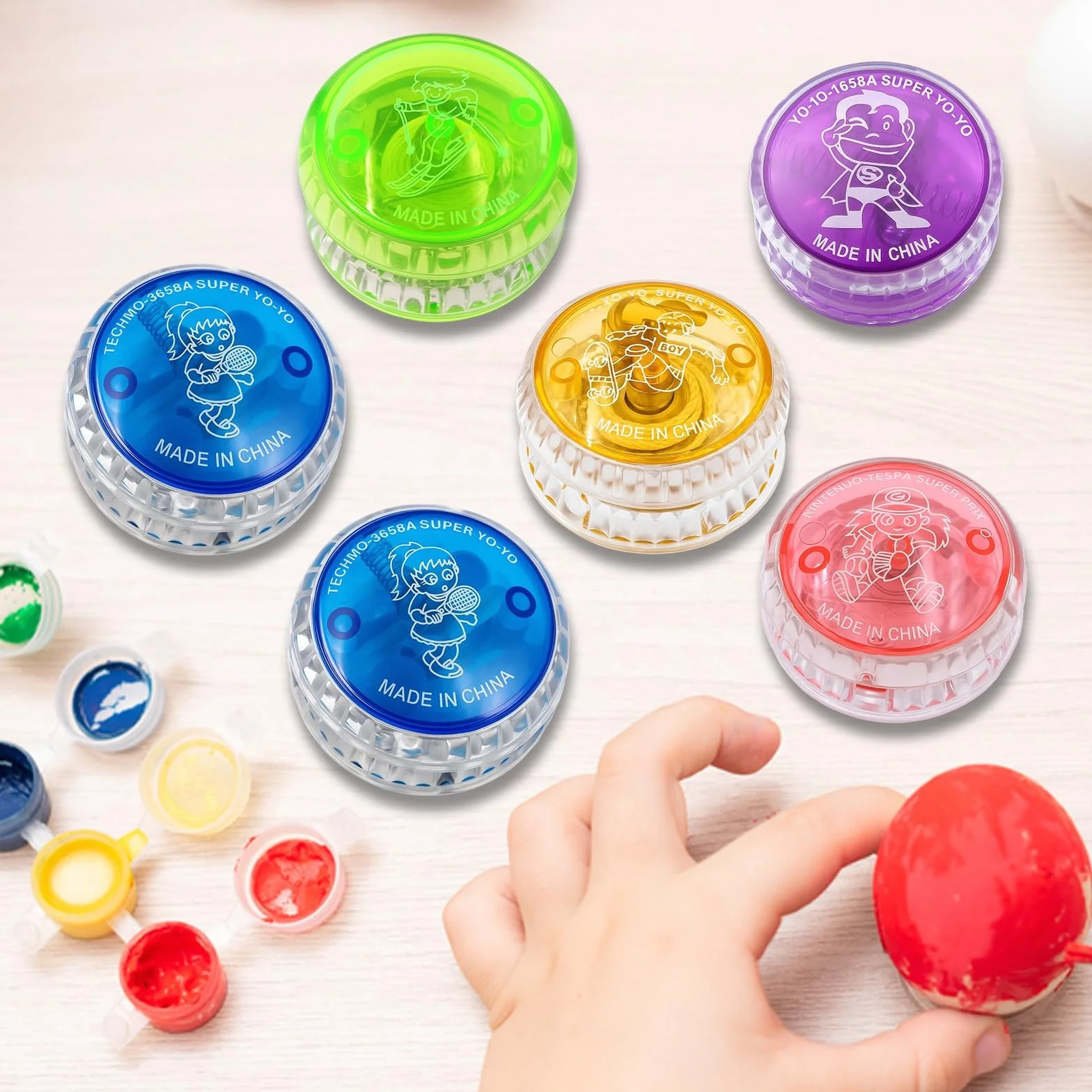 Yoyo Professionnel 6Pcs Design Ergonomique avec Corde Solide