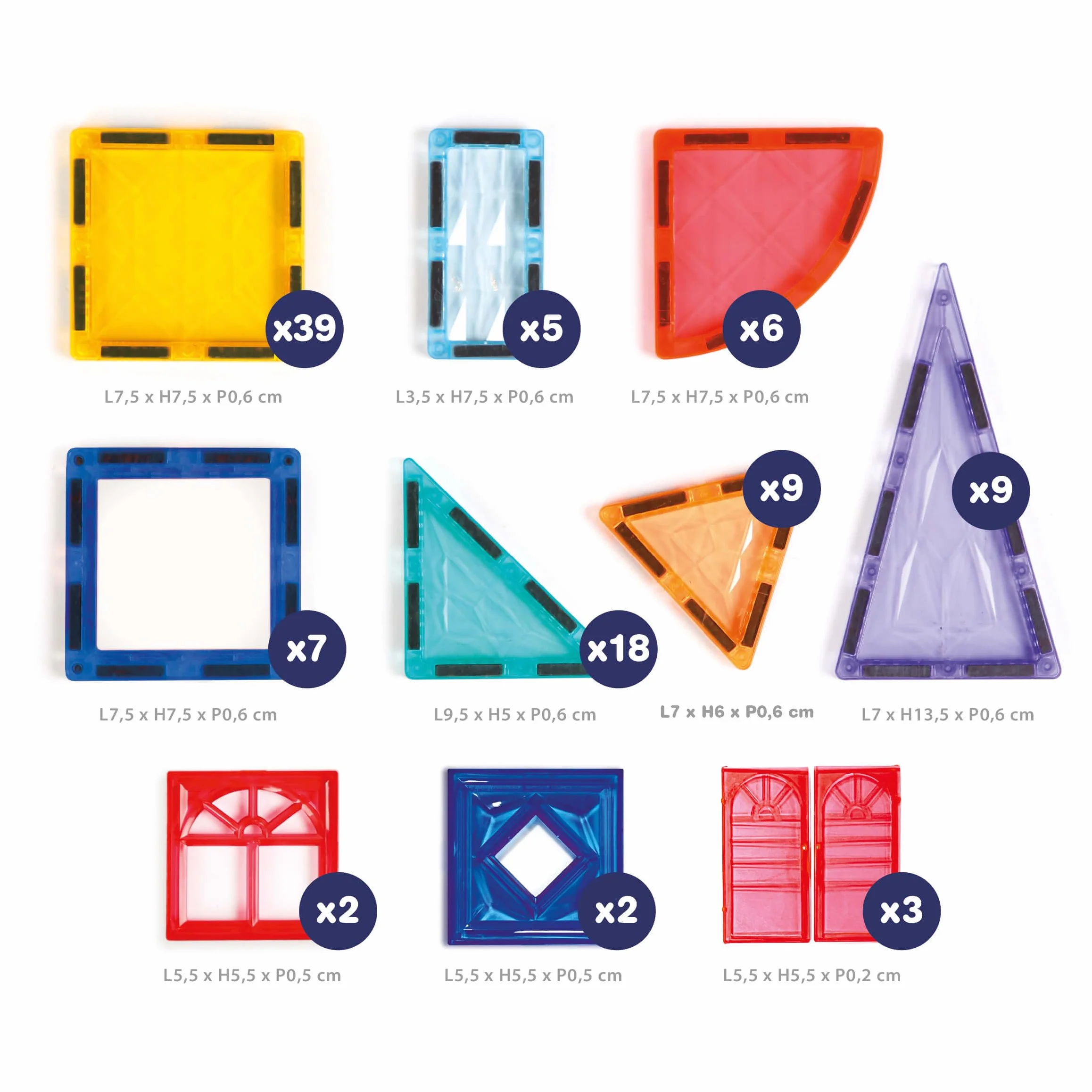LUDI Construction Magnétique XXL Jeu de Construction 3D 100 Pièces Aimantées Valisette de Transport