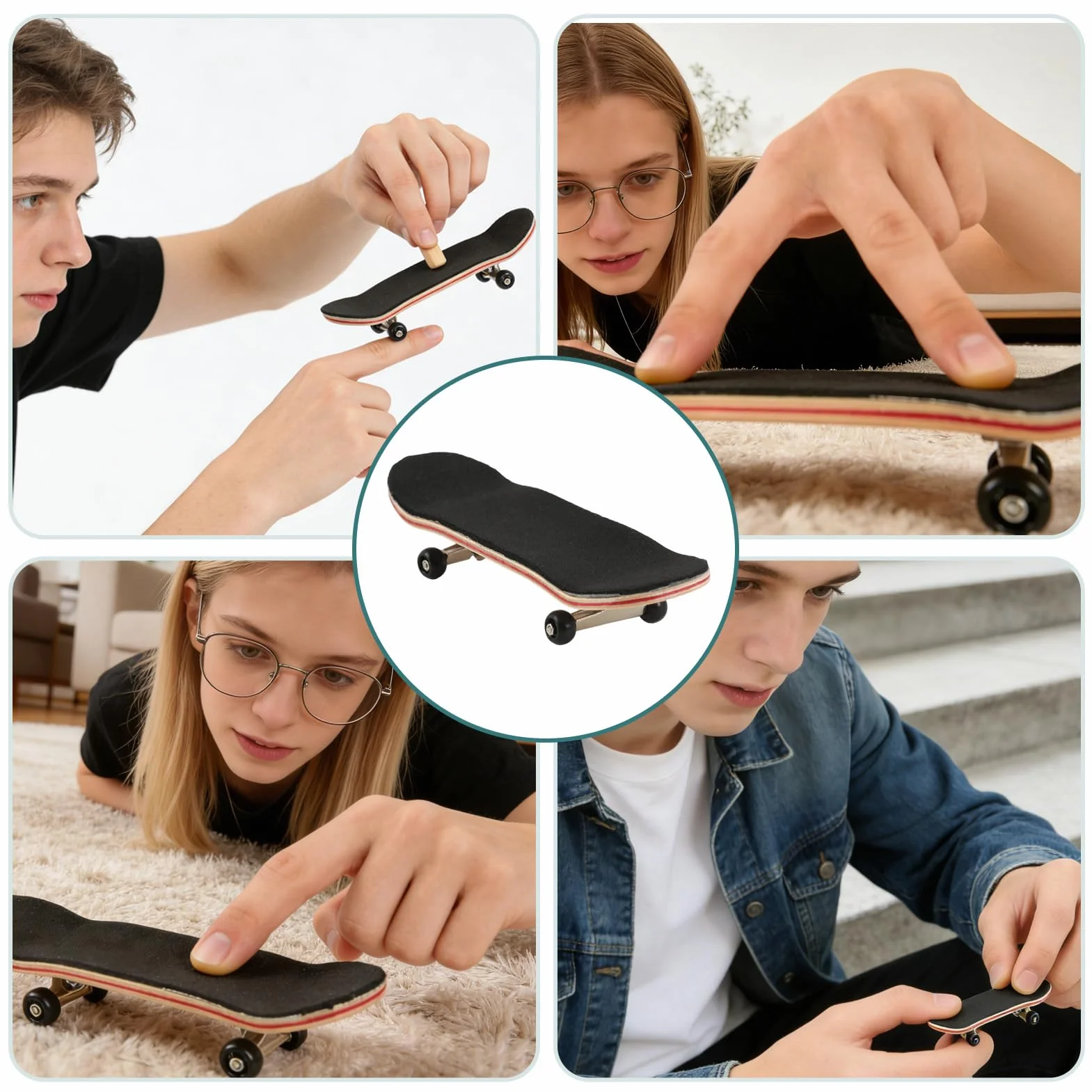 Finger Skate Professionnel en Bois d’Érable et Alliage, Mini Skate Portable Adolescent Adultes DIY