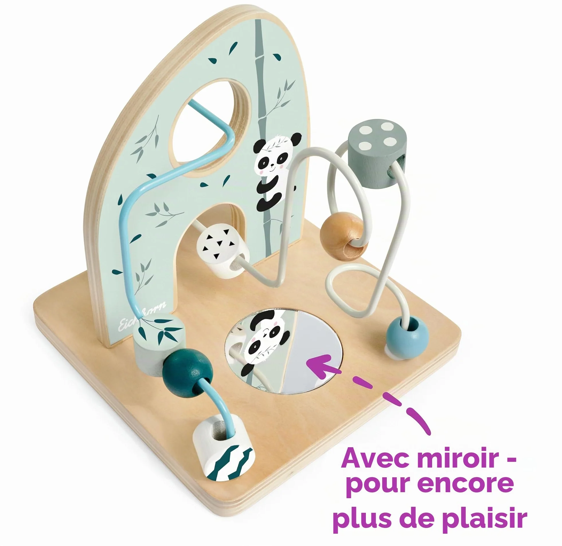Eichhorn Panda Labyrinthe Perles Bois 2 Circuits Dès 12 Mois