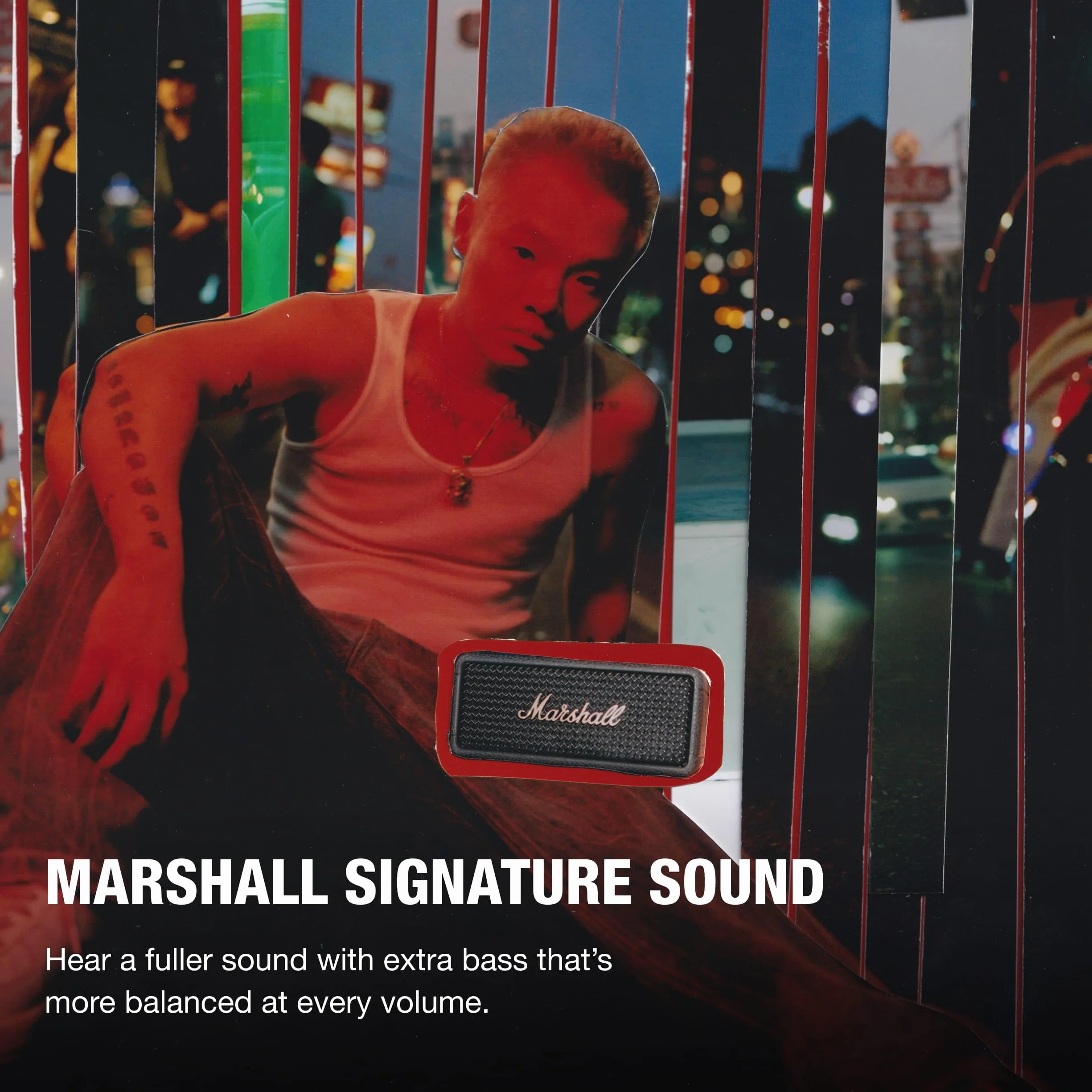 Marshall Emberton III Enceinte Bluetooth Portable, IP67, 32h Autonomie, Charge Rapide, Noir et Laiton