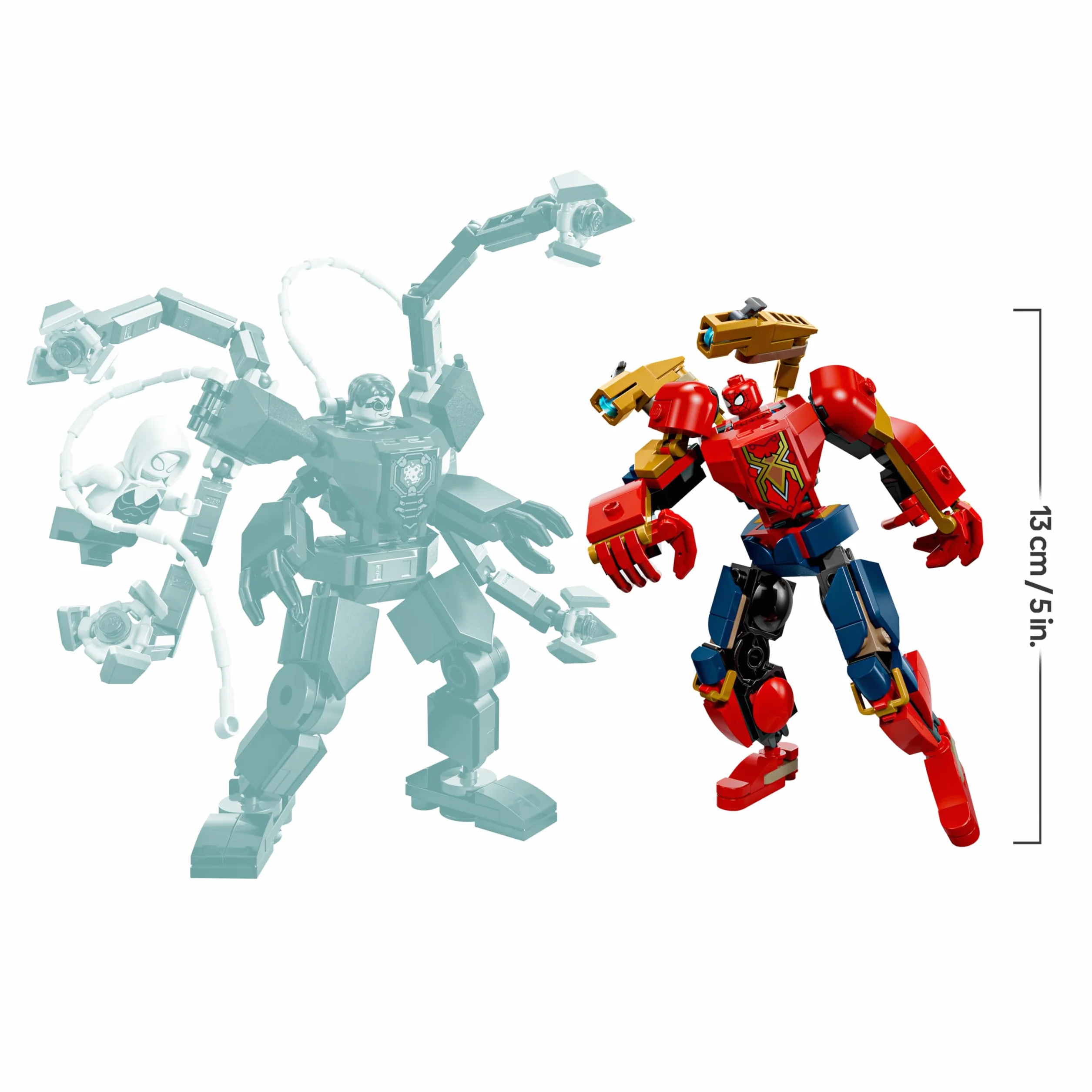 LEGO Marvel Le Combat des Robots Spider-Man contre Docteur Octopus Jouet Super-Héros 2 Figurines Action 3 Minifigurines 76338