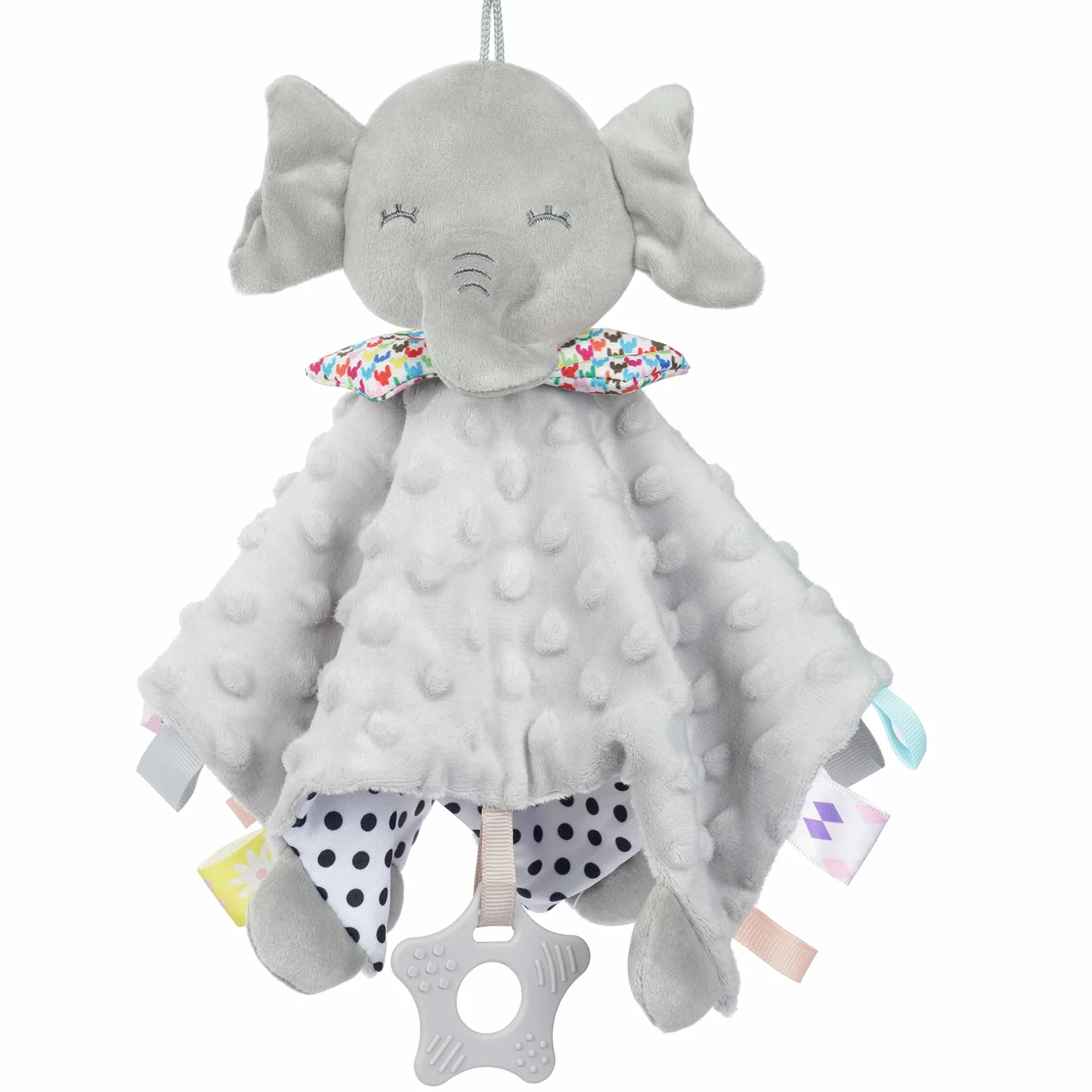 Vicloon Doudou Personnalisé Eléphant Serviette Apaisante d'Eveil Bébé Nouveau-né