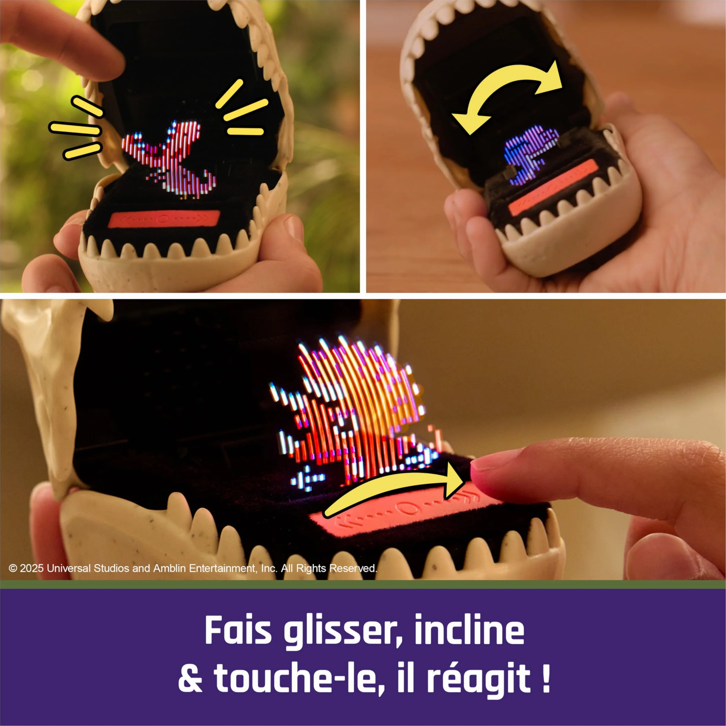 Bitzee Jurassic World Animal Interactif 25 Dinosaures Digitaux 3D Toucher Boîtier Connectable Sons Réactions Jeux Enfant 5+