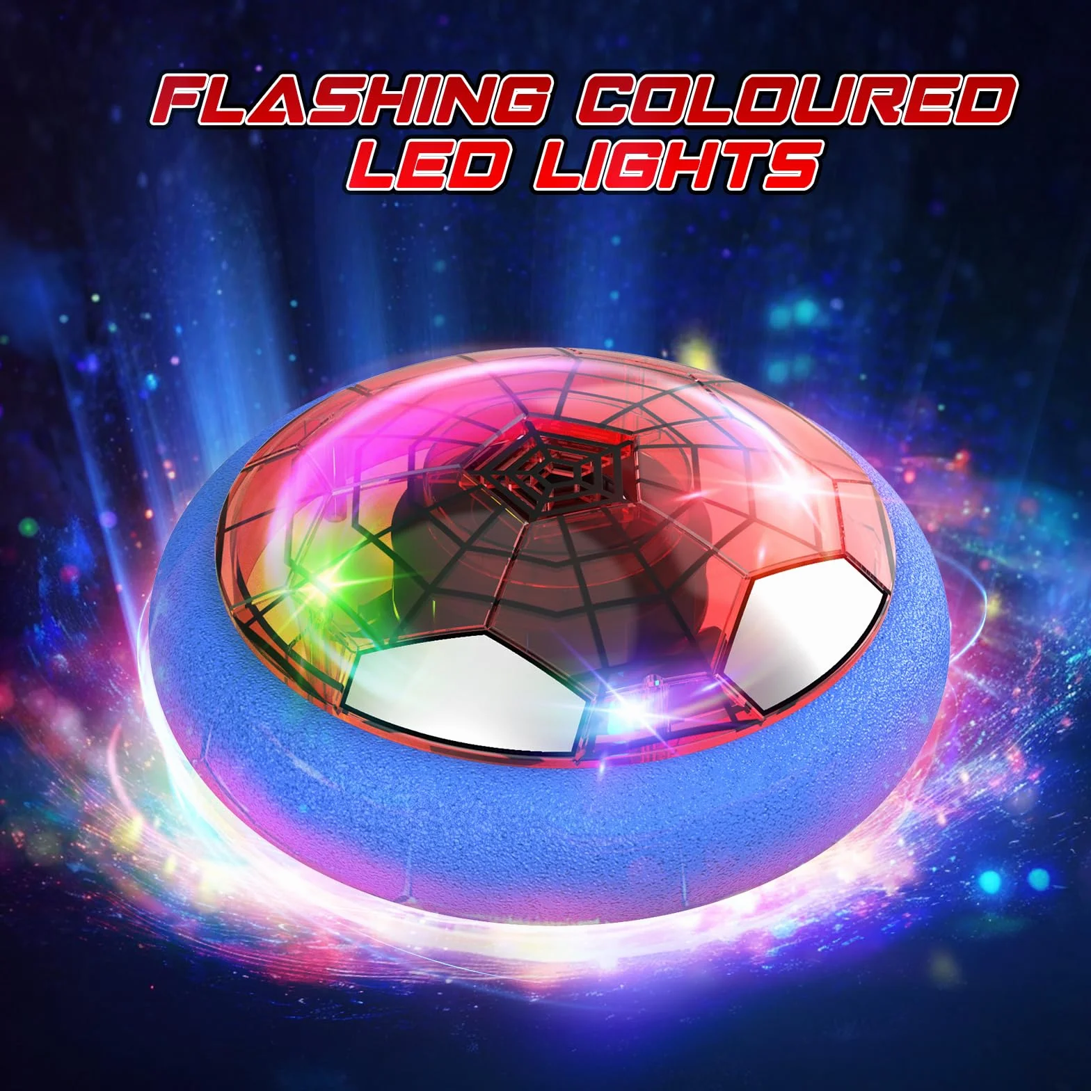 Spider Ballon de Foot Aéroglisseur Air Power Football Enfant Jouet Garçon 3-9 Ans Hover Ball Rechargeable LED Soccer Intérieur Extérieur Cadeau Noël
