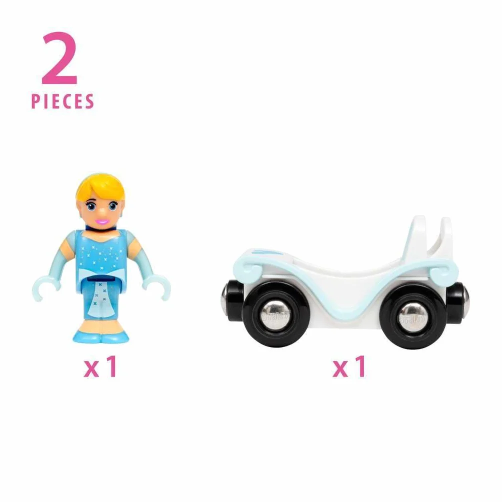 BRIO 33322 Cendrillon & Wagon Disney Princesses Accessoire Circuit Train Bois Connexions Aimantées 3 Ans