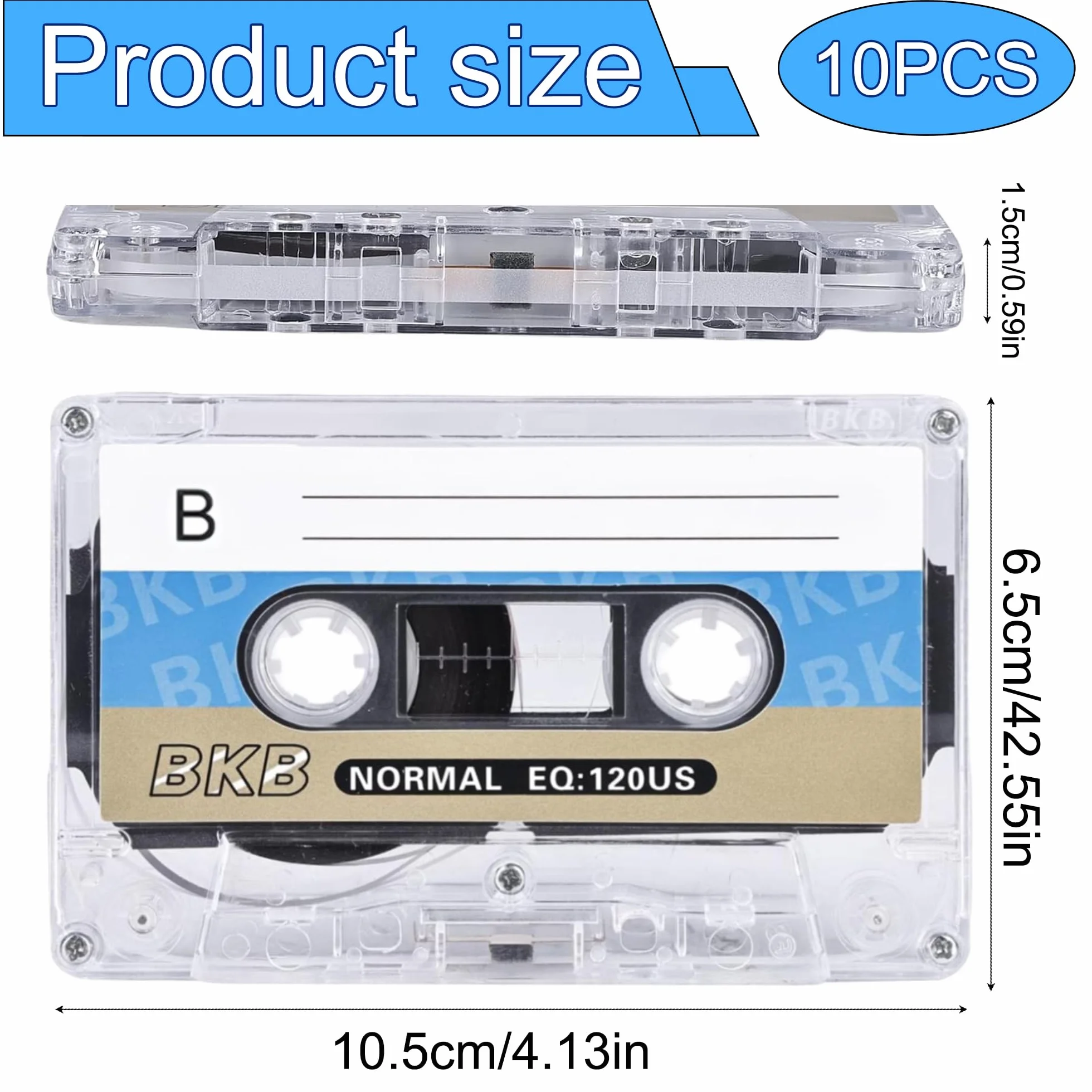 Cassettes audio vides 90 min, lot de 10, faible bruit pour enregistrement