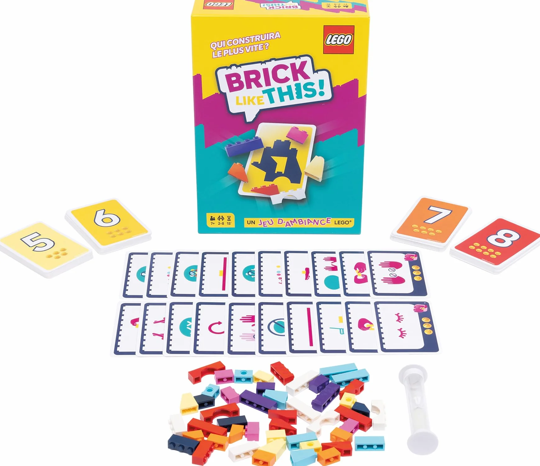 ASMODEE BRICK LIKE THIS! Jeu officiel LEGO Jeu de construction rapide pour famille 2-8 joueurs 7+ ans 15 min version française