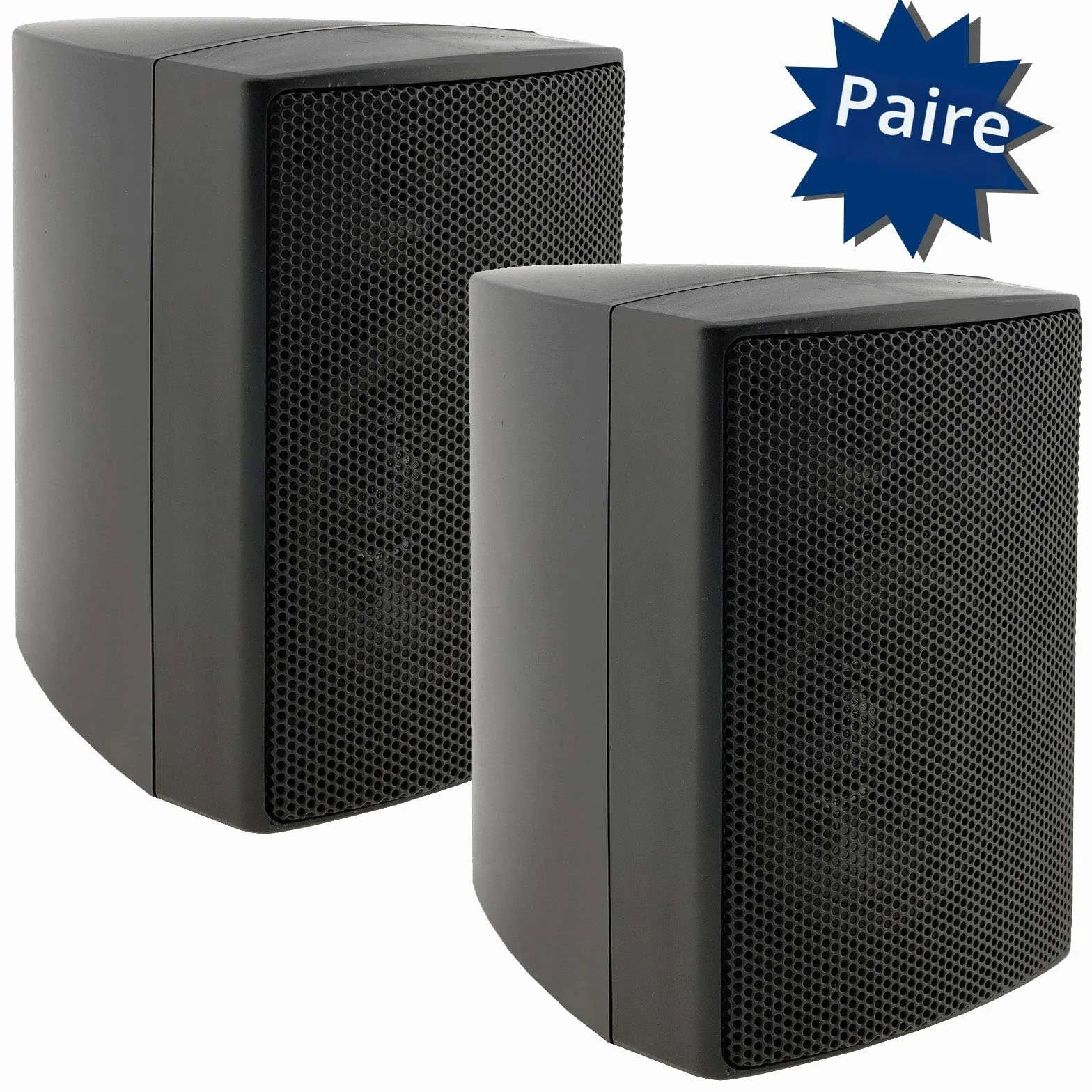 ChiliTec Paire d'enceintes murales 2 Voies 40 W 8 Ohm Noir HiFi Home Cinéma