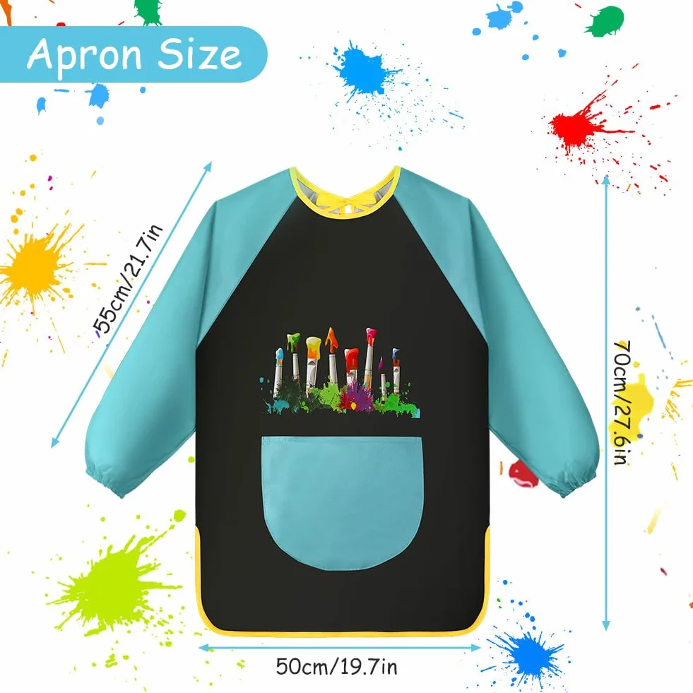 OSDUE Tablier Peinture Enfant Imperméable Manches Longues 7-12 ans avec Poches