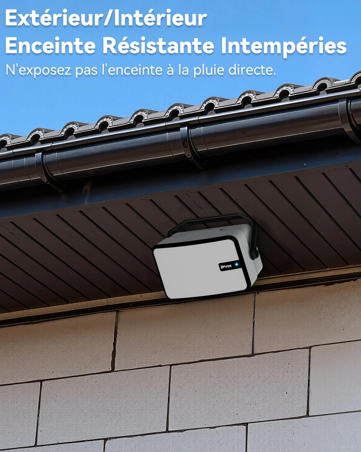 Enceintes Bluetooth Extérieures 400W, Basses Puissantes, Synchronisation sans Fil avec 100 Enceintes, Montage Mural, Paire, Blanc MZ-621