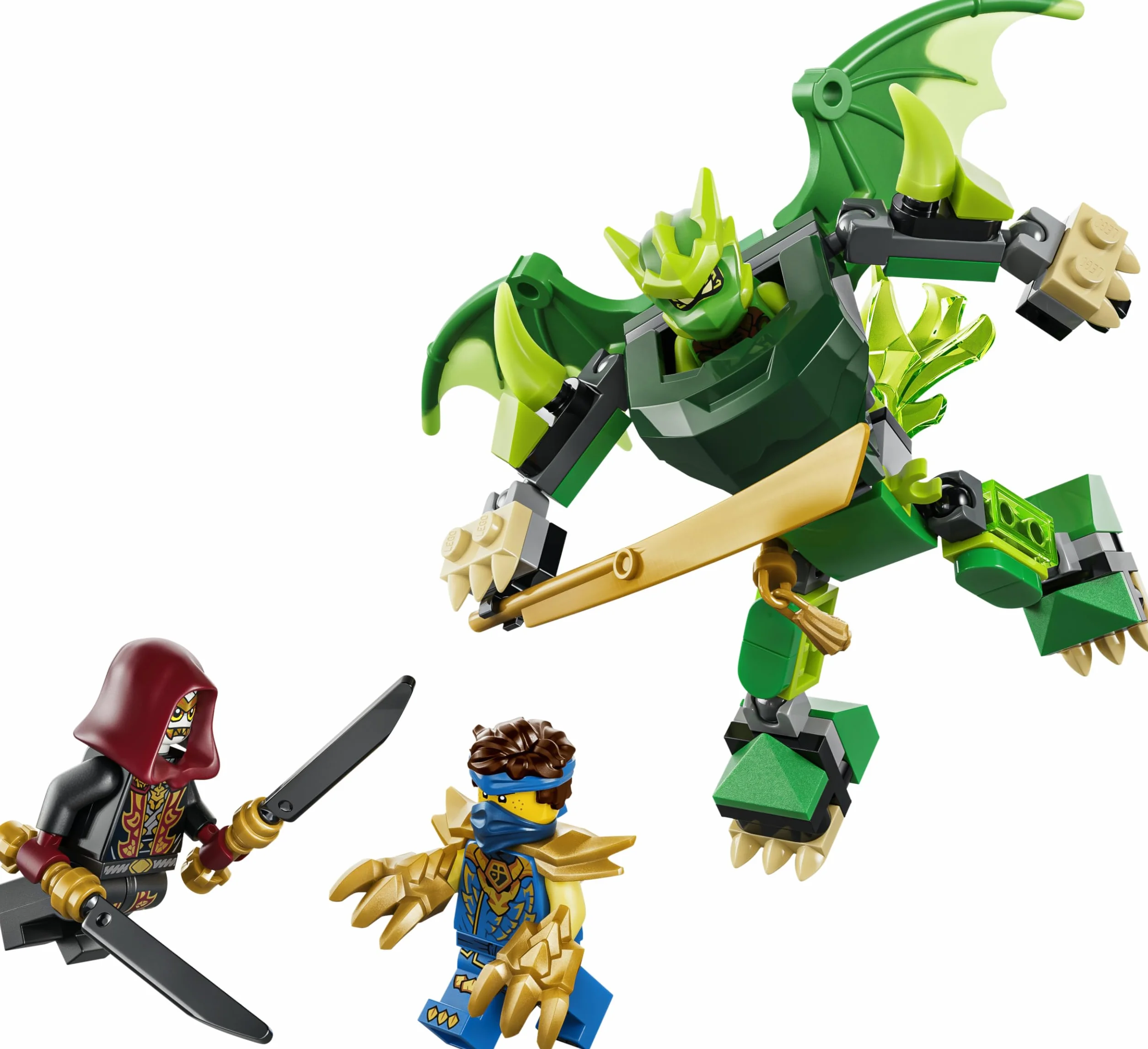 LEGO Ninjago Pack de Combat Robot Dragon de Lloyd Jouet Ninja Figurine 3 Minifigurines Katanas Cadeau Garçon 6 Ans 71862