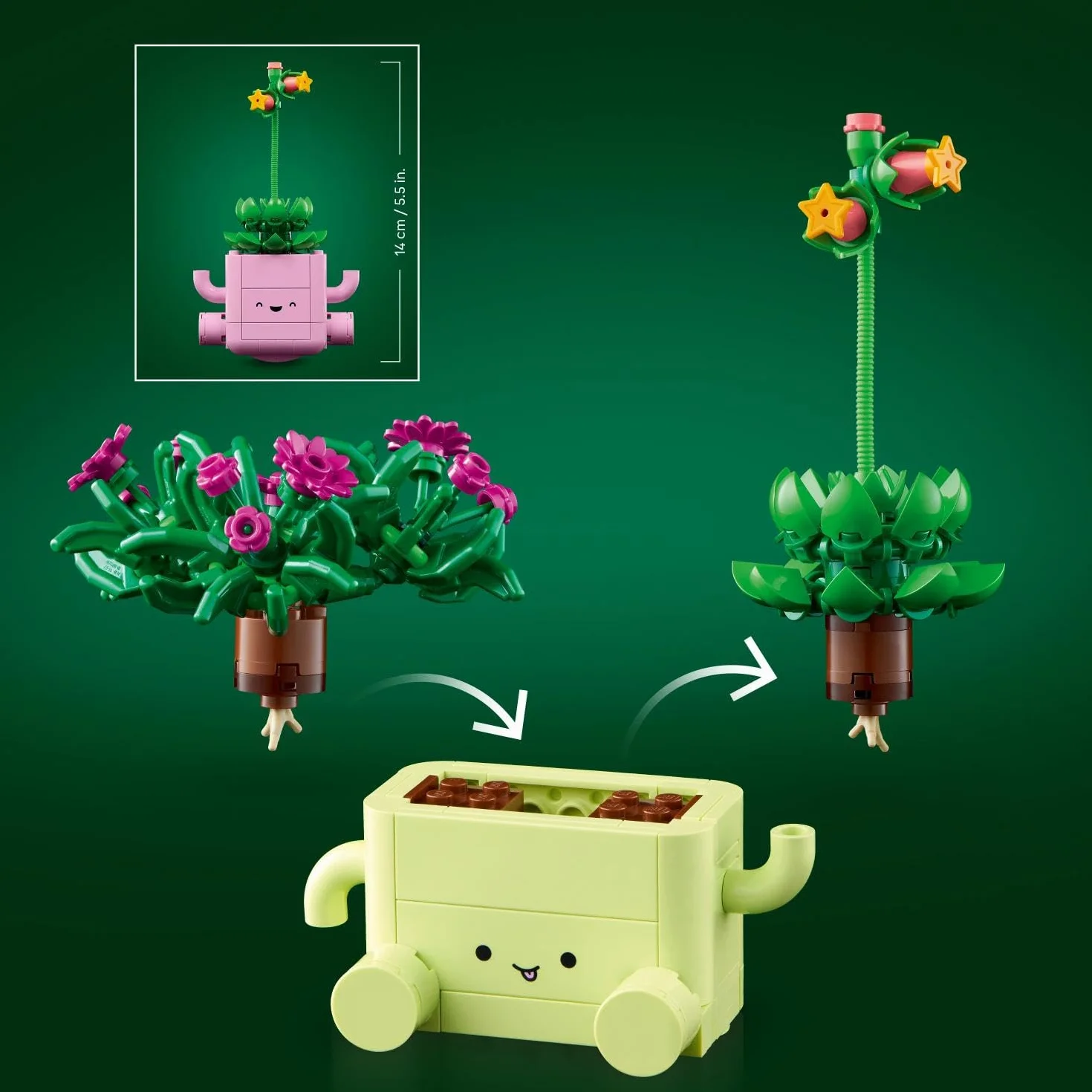 LEGO Botanicals Petites Plantes Dansantes 11506 Set Fleurs Artificielles 2 Plantes 2 Pots Pastel Décoration Chambre Cadeau DIY 9 Ans Adulte