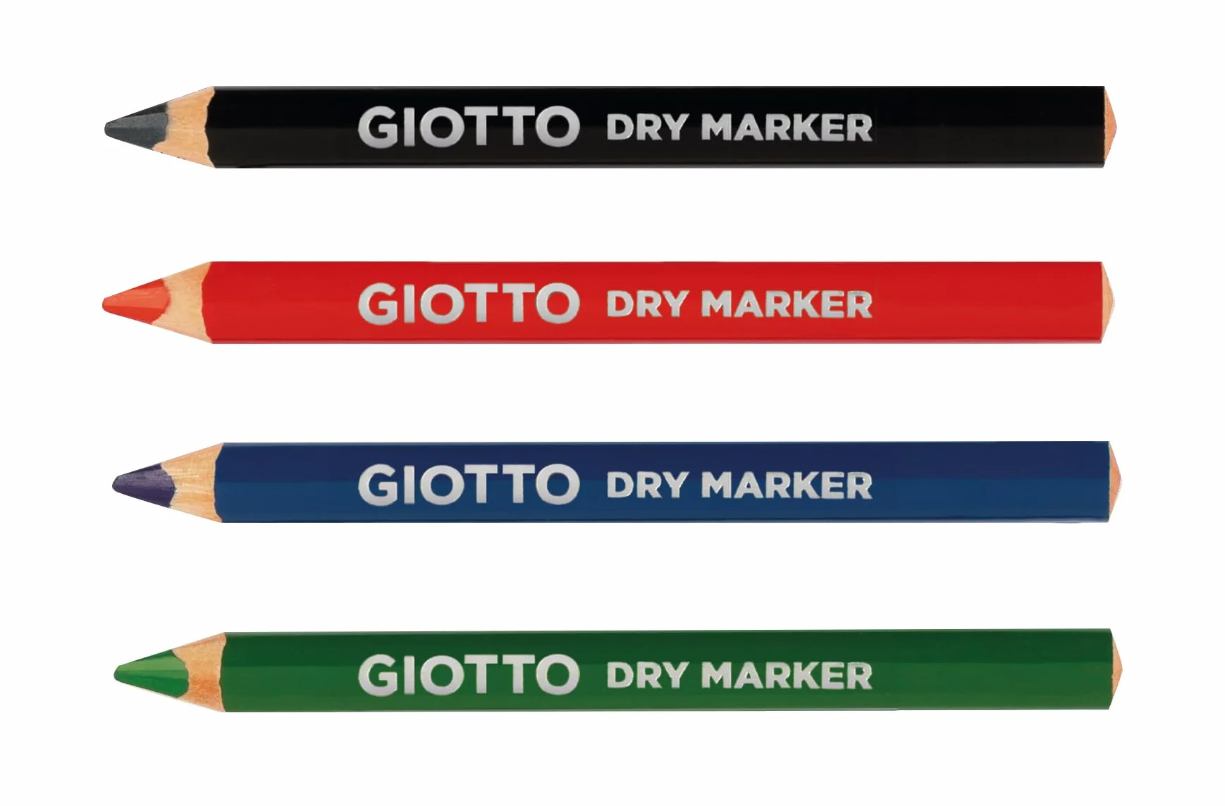 GIOTTO Dry Marker Boîte de 4 crayons effaçables à sec pour ardoises et tableaux blancs