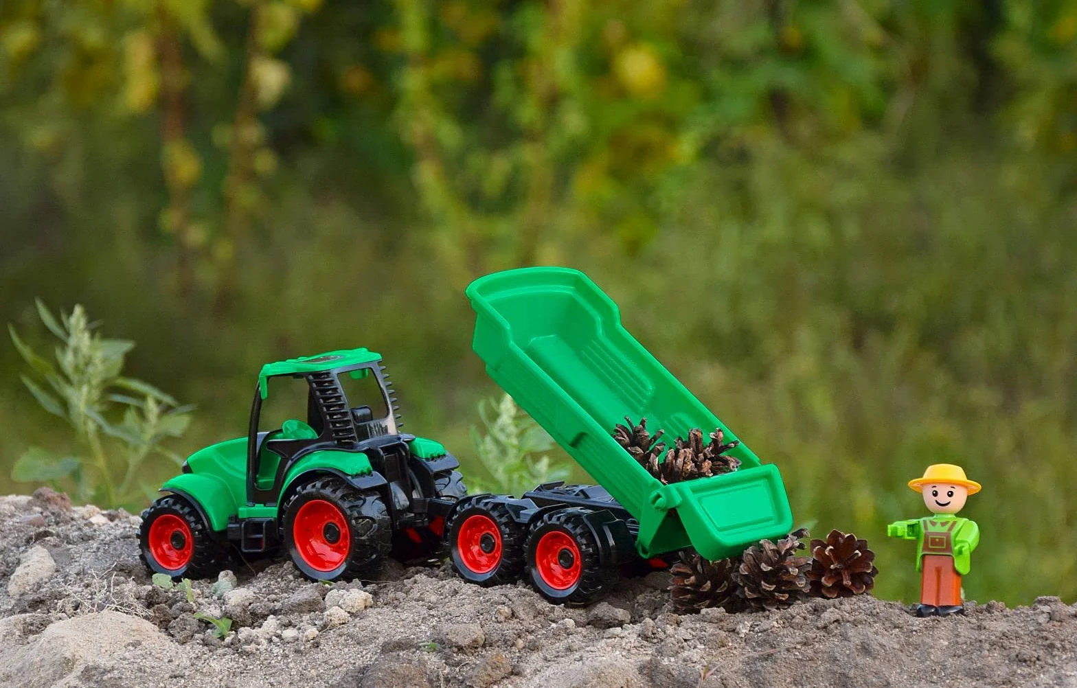 LENA Truckies Tracteur avec remorque Set de jeu 38 cm Enfants 2 Ans