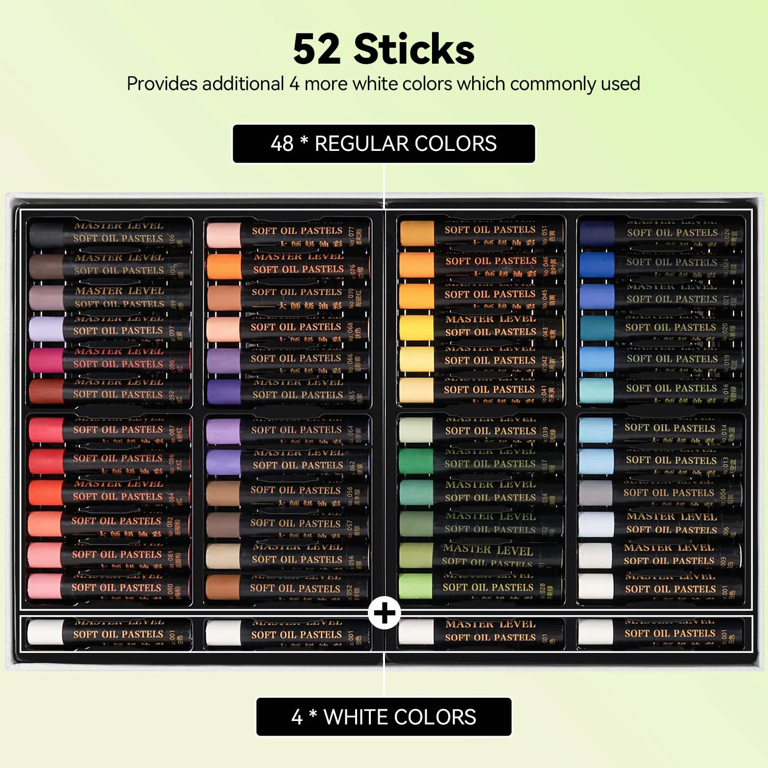 LIGHTWISH Pastels à l'huile professionnels 52 couleurs set artistes pigmentés