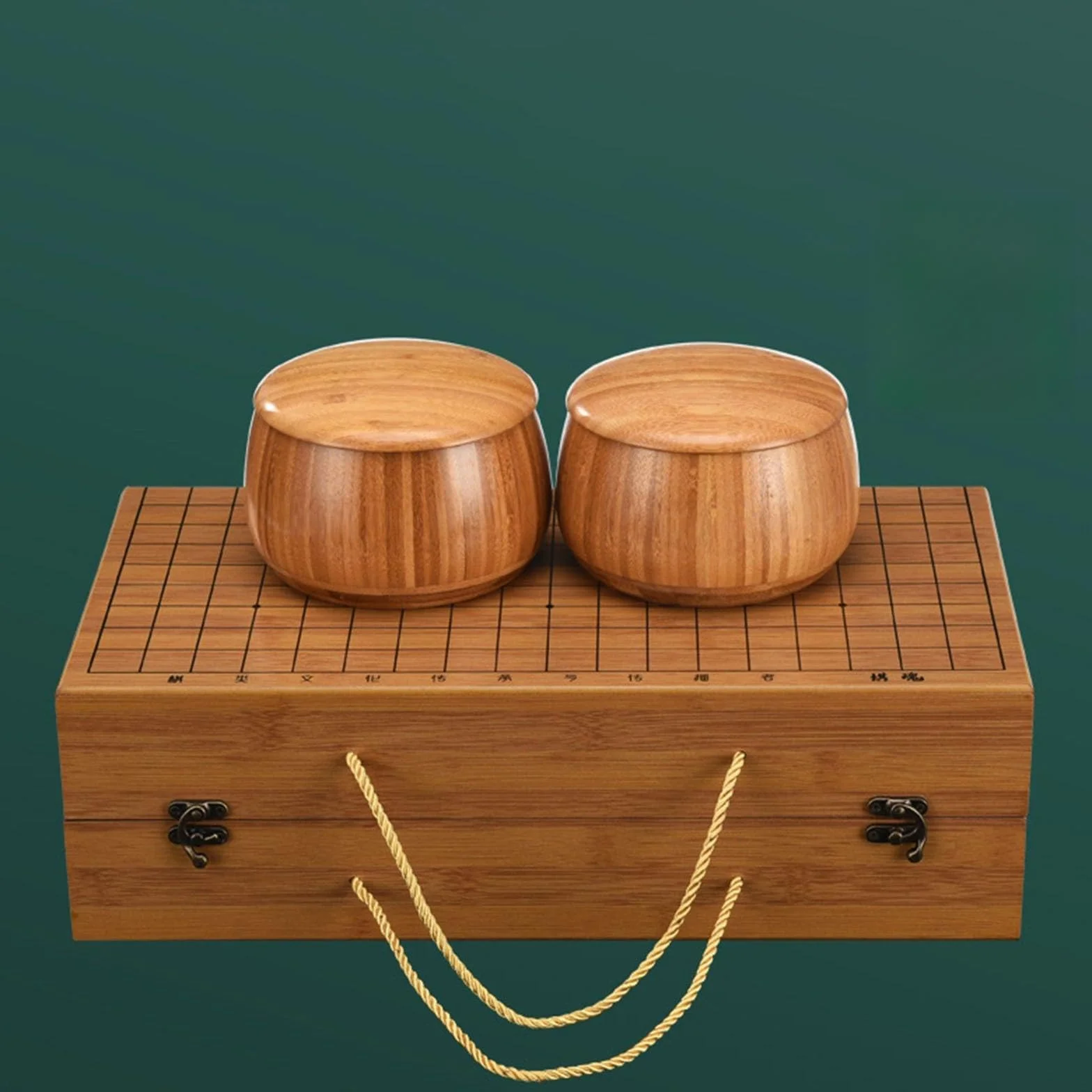 Ensemble Go en bambou de qualité supérieure avec 361 pierres en bakélite et bols réversibles étanches pour débutants et jeux à deux joueurs (b, e)
