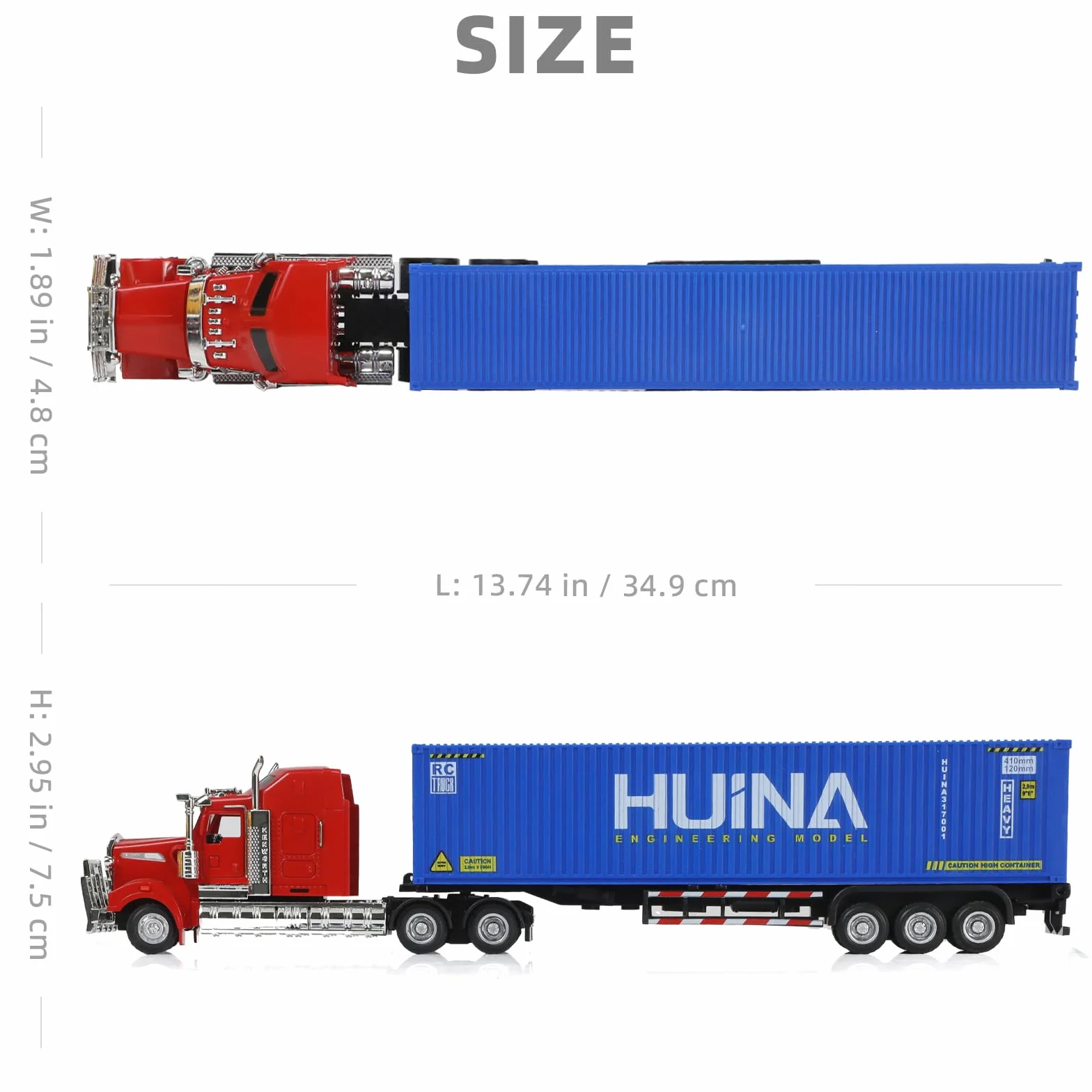 Camion Jouet Échelle 1/50 Métaux Modèle de Camion Américain Remorquage Moulé sous Pression Rouge Bleu