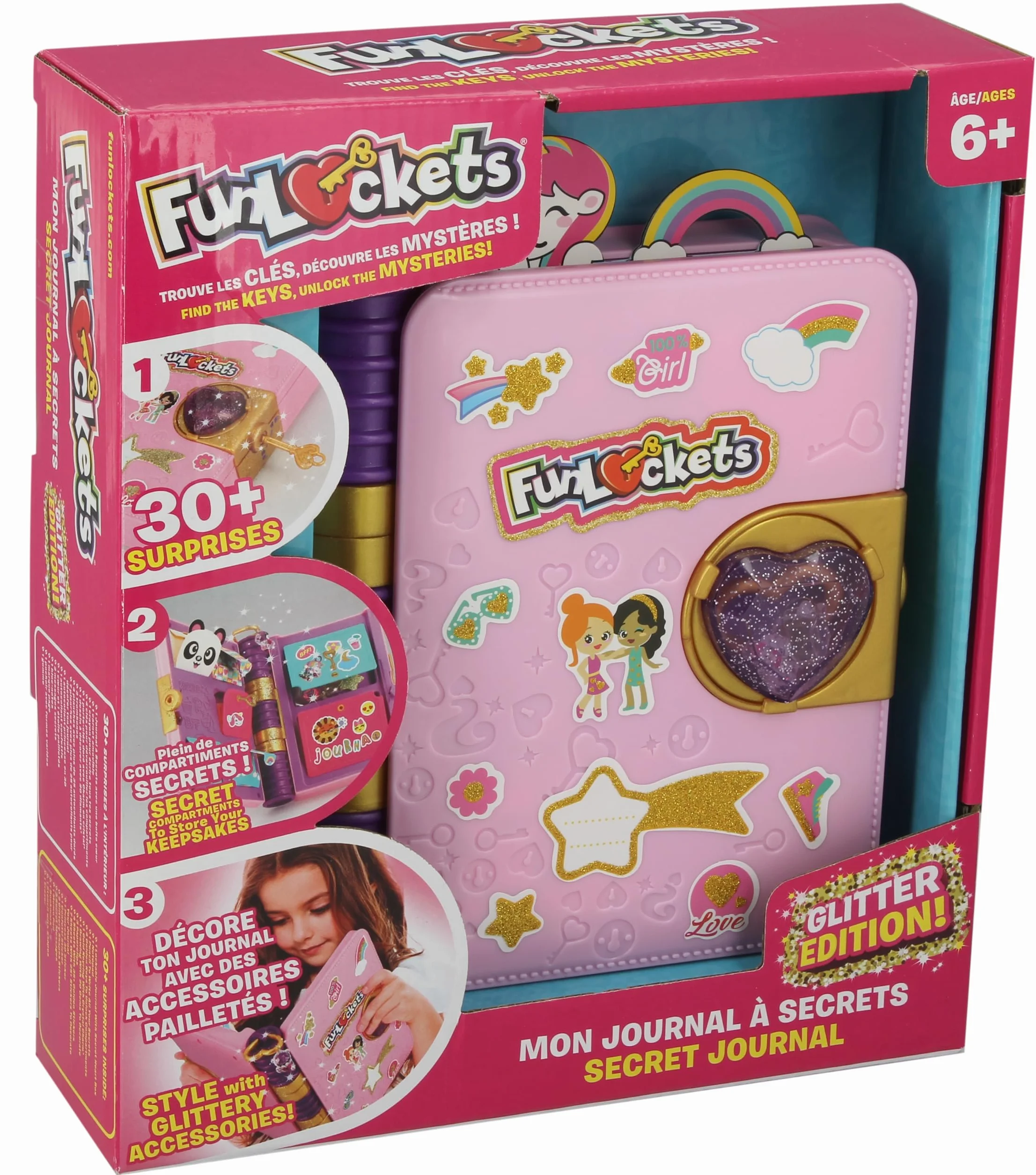 FUNLOCKETS Mon Journal à Secrets Edition Pailletée