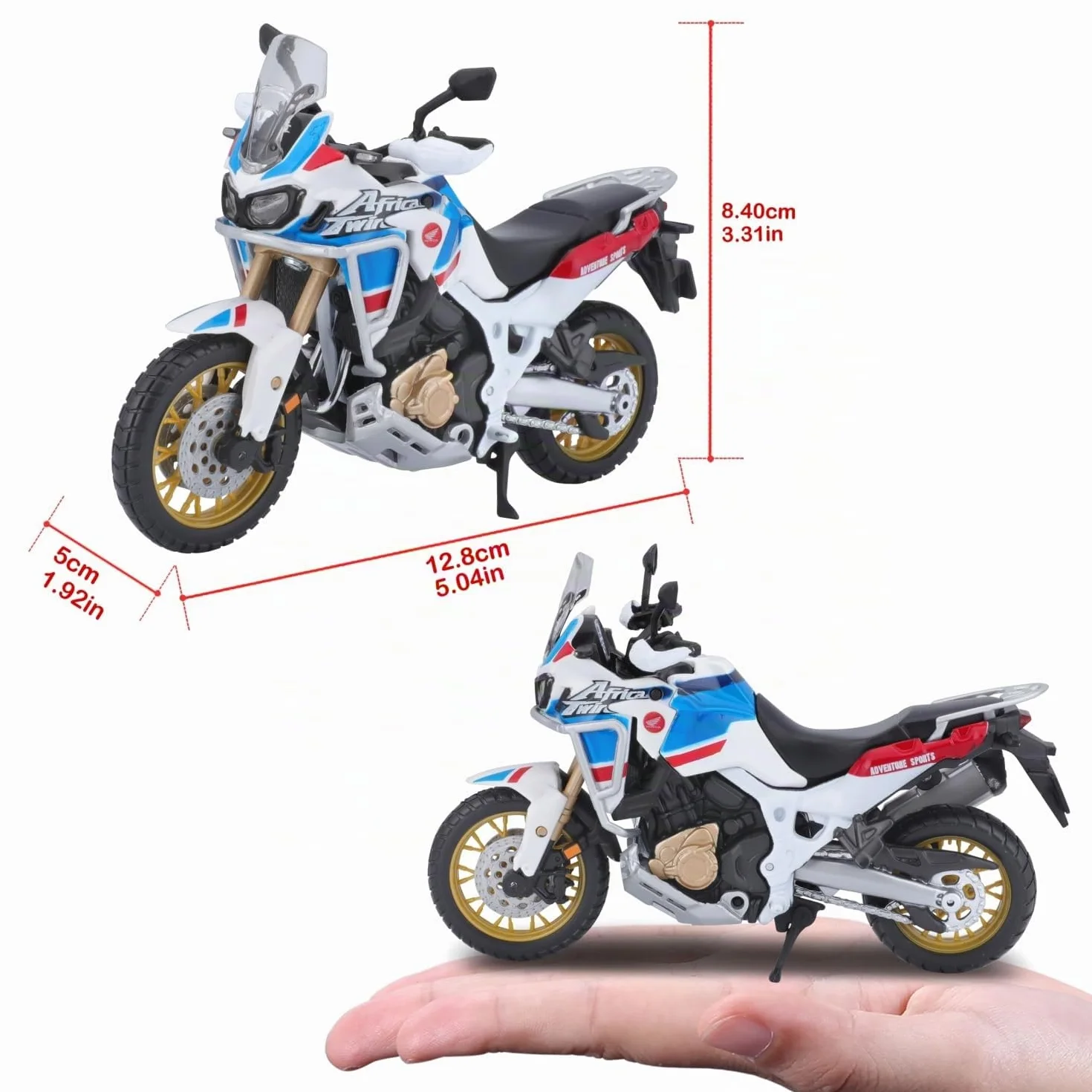 Bburago B18-51082 Honda Africa Twin Adventure 1:18, Blanc
