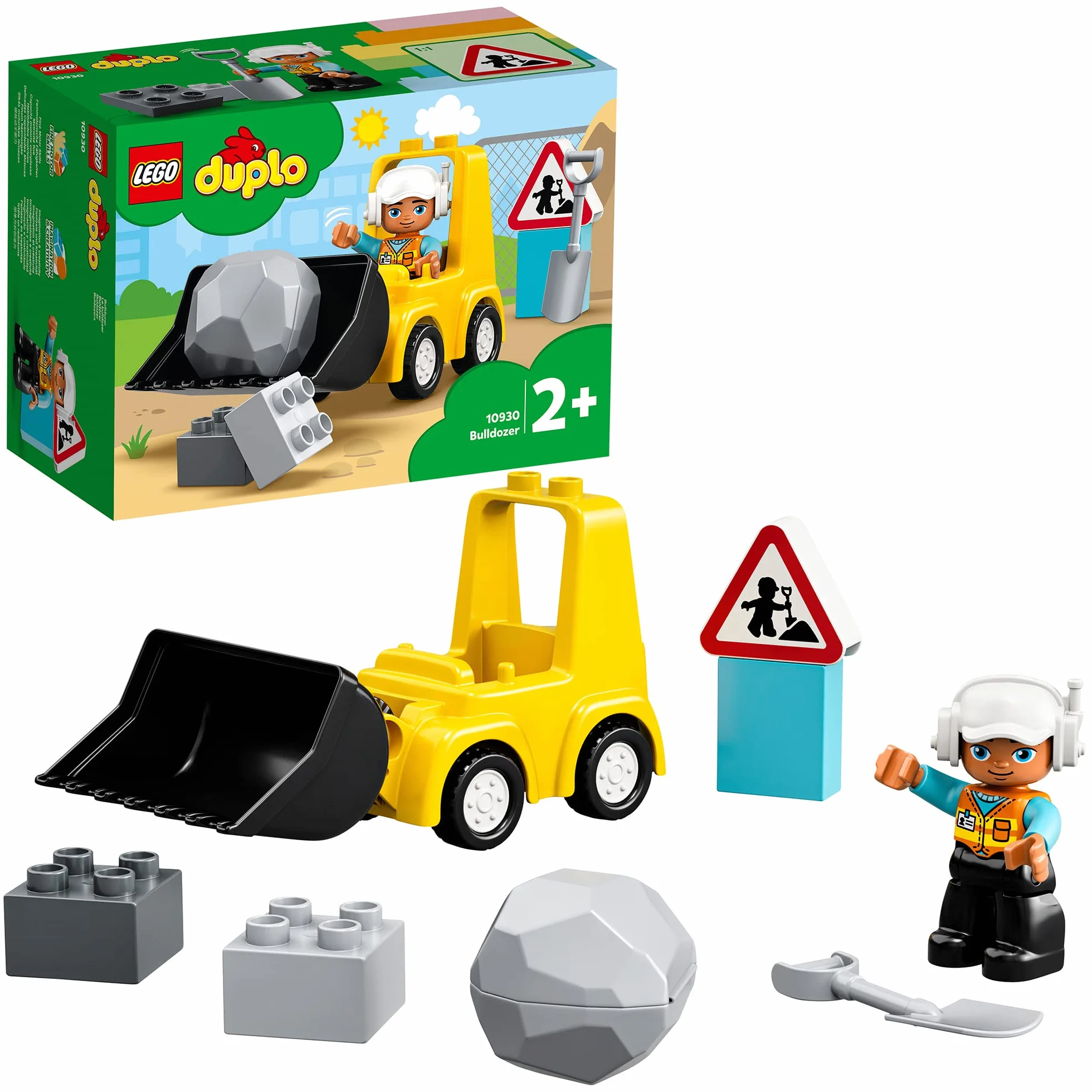 LEGO Duplo 10930 Le Bulldozer Jouet Engins De Chantier Enfant 2 Ans Motricité Fine