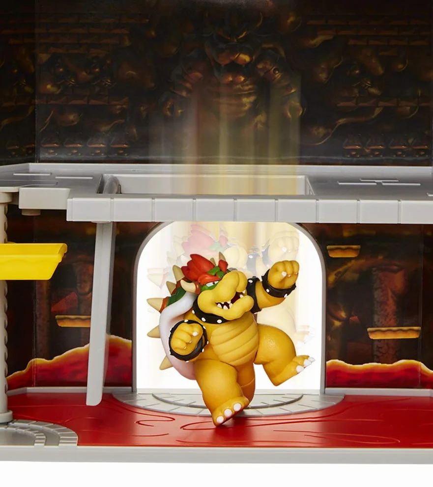 Super Mario Chateau de Bowser Playset Deluxe Figurines Bowser Inclus Effets Sonores
