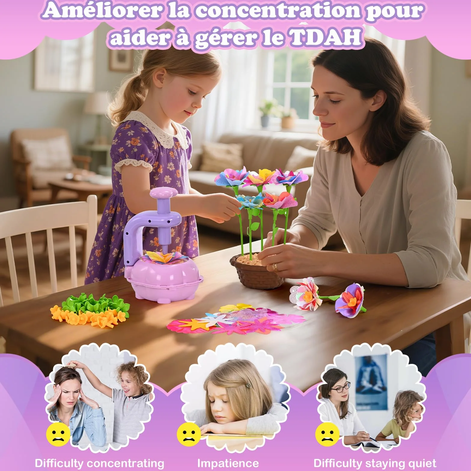BlueSwan Activité Manuelle Enfant Cadeau Fille 4-12 Ans Fleur Jeux Exterieur Bricolage Anti Stress Jouet Fille