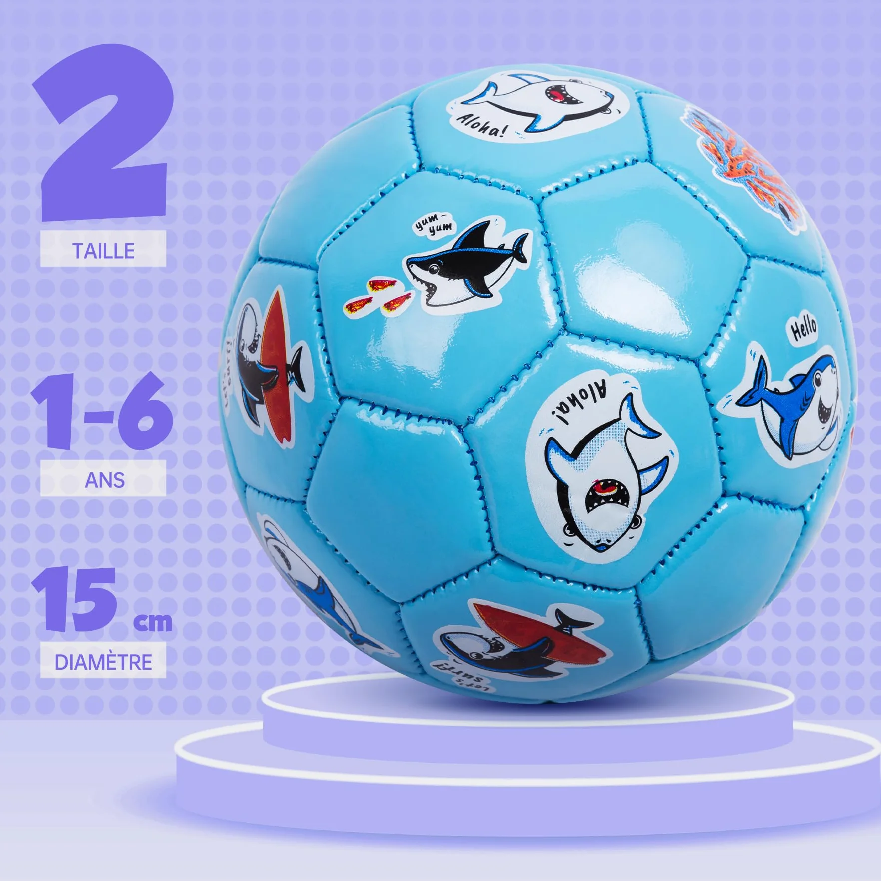 U&C Planet Ballon de Foot Taille 2 pour Enfants avec Pompe – Motif Animal, Jeu Intérieur Extérieur