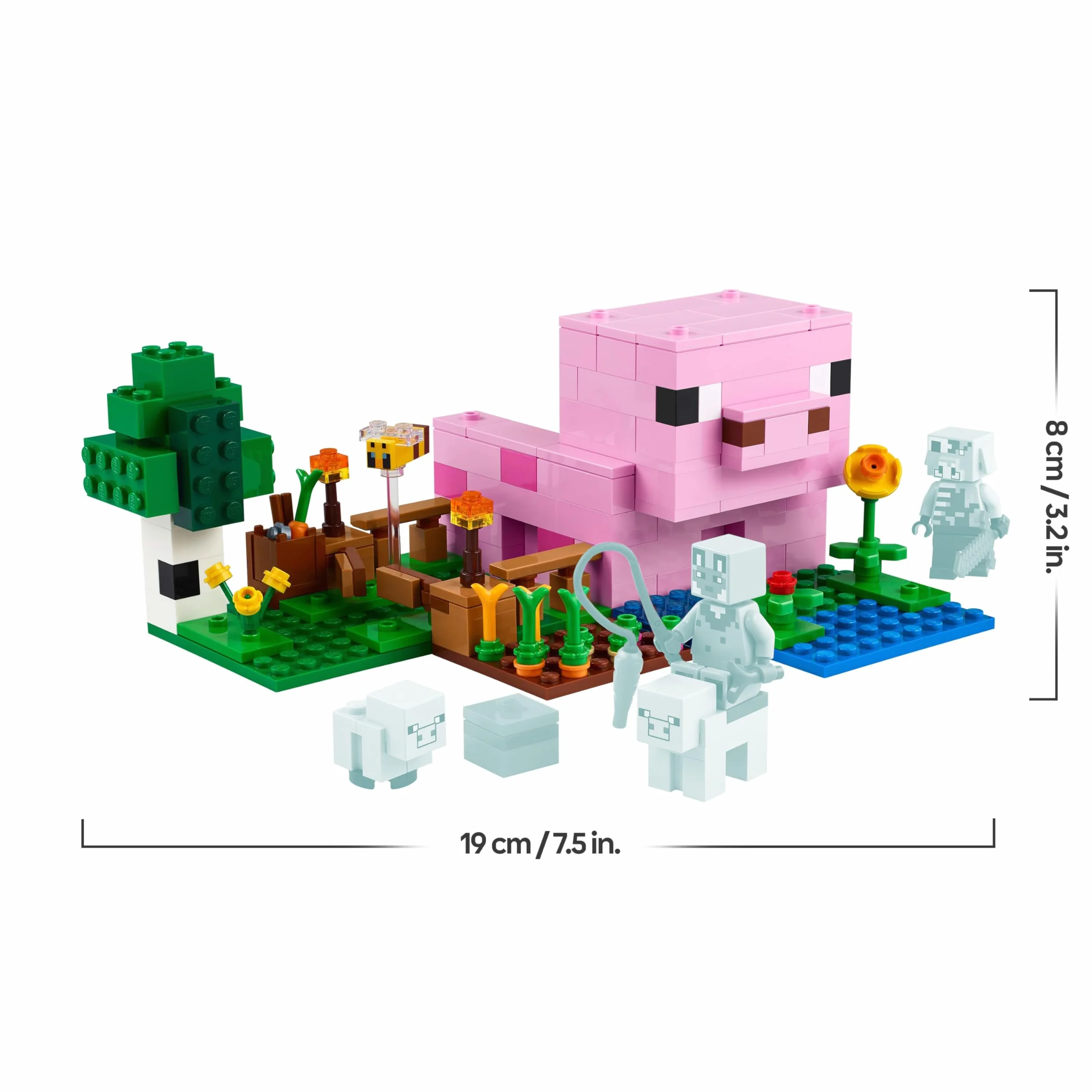 LEGO Minecraft La Maison de Porcelet 21268 Jouet de Construction Figurine Héros Mobs Ferme Biome Forêt Cadeau 7 Ans