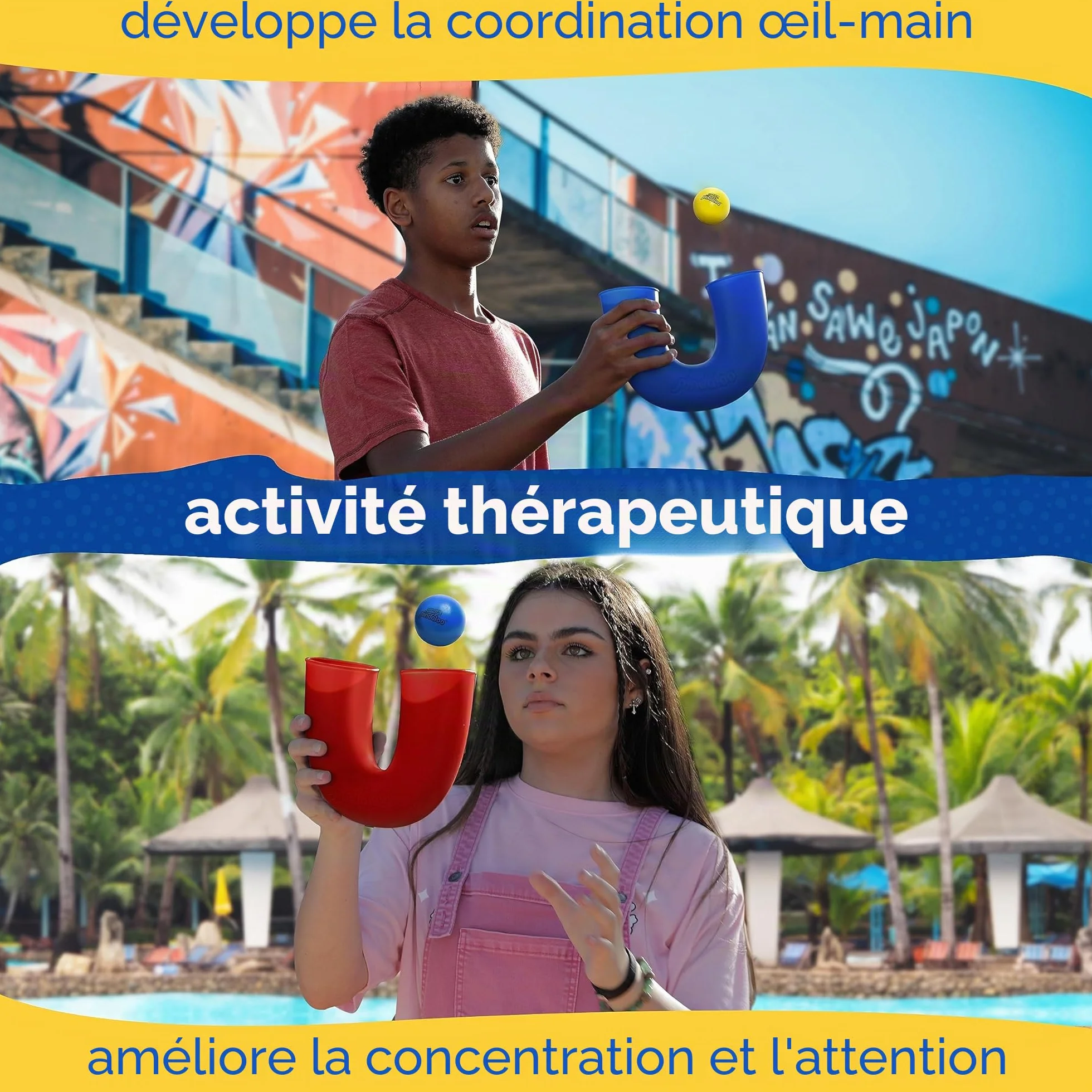 Pindaloo Jouet de jonglage pour Enfants, Adolescents, Adultes – Jeu d'intérieur et d'extérieur – Bleu