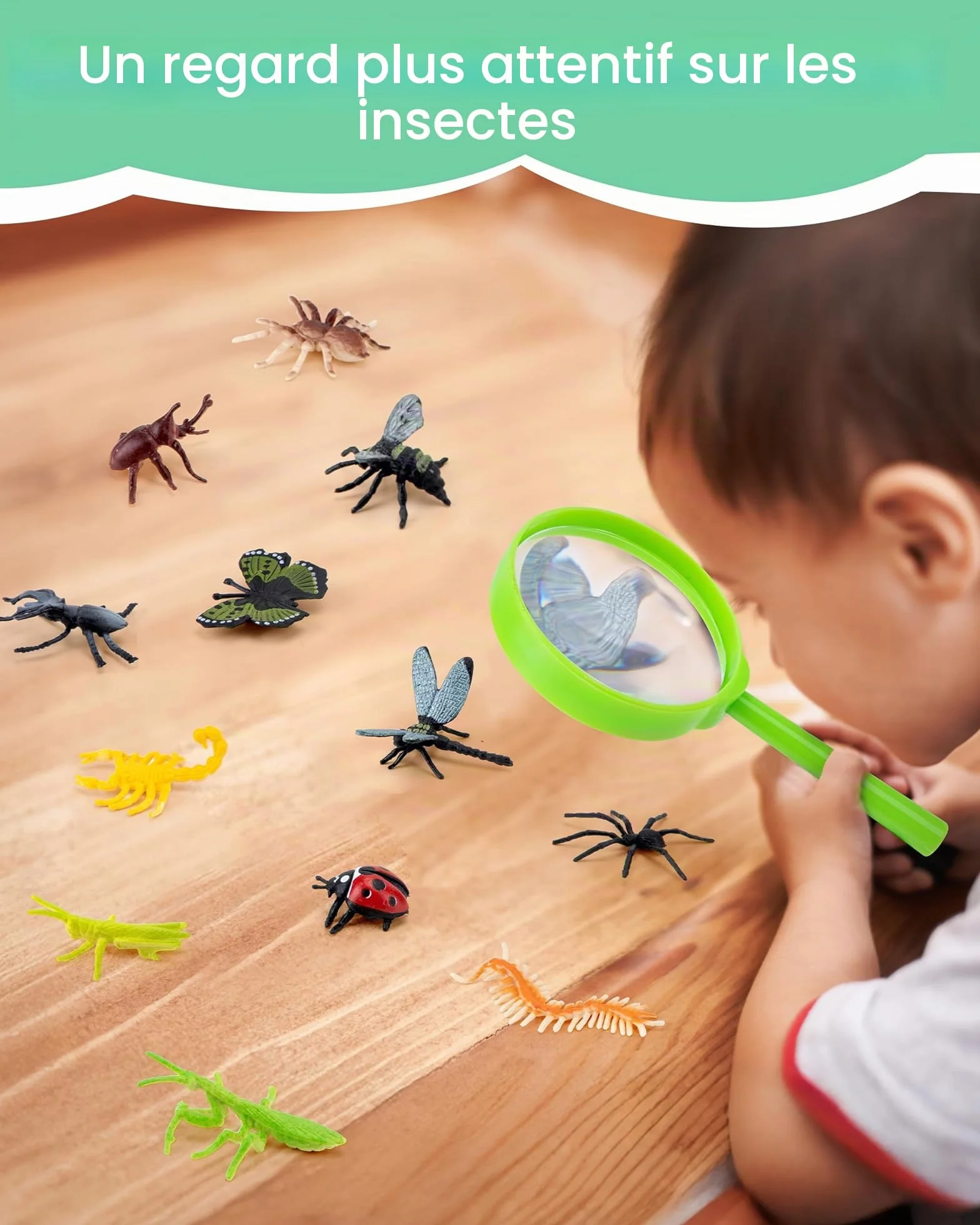 Growithu Kit de Chasse aux Insectes pour Enfants 23 pièces Attrape-Insectes Jouets d'exploration en Plein air 3-7 Ans