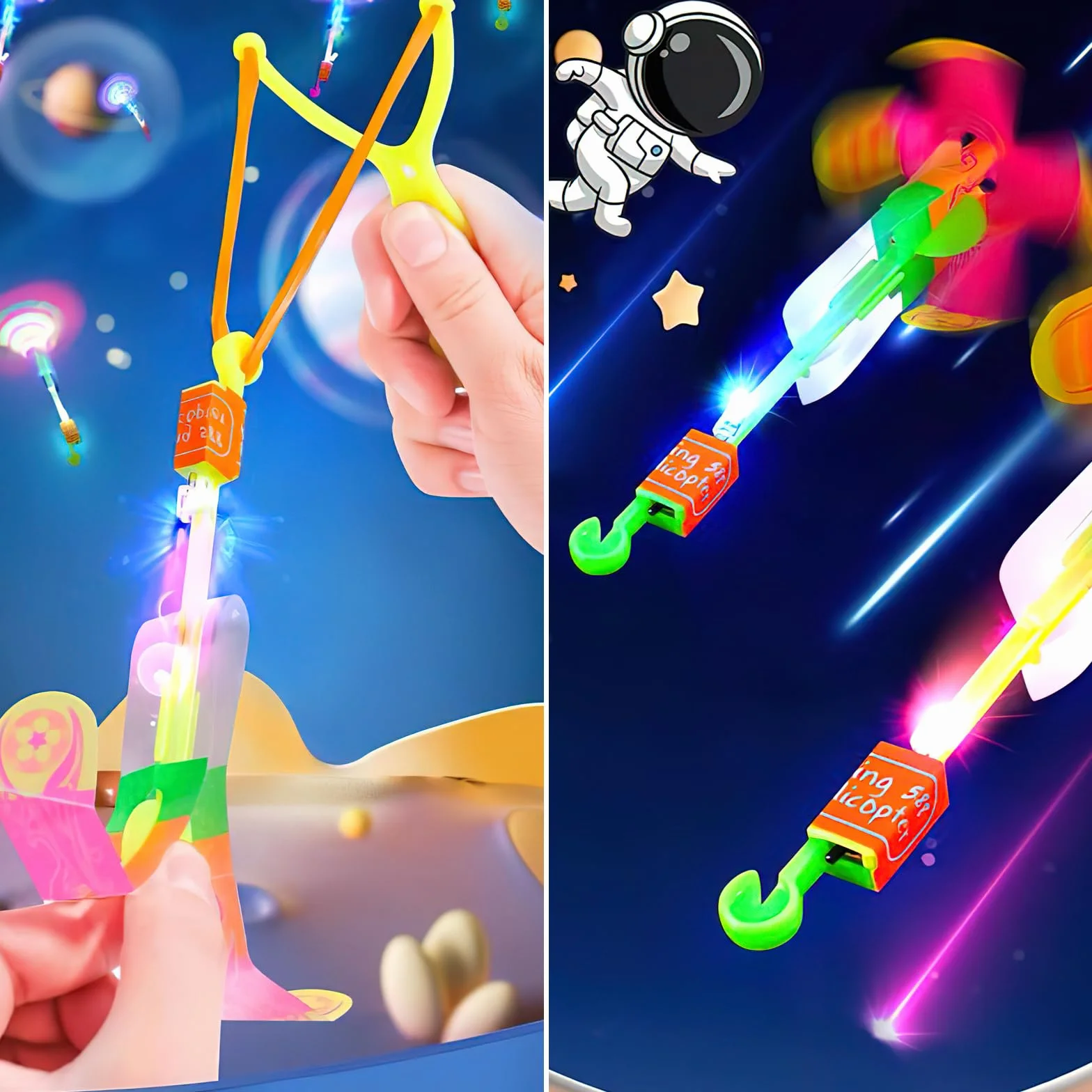 HENGBIRD Lot de 12 hélicoptères à LED Jouet volant lumineux Cadeau d'anniversaire