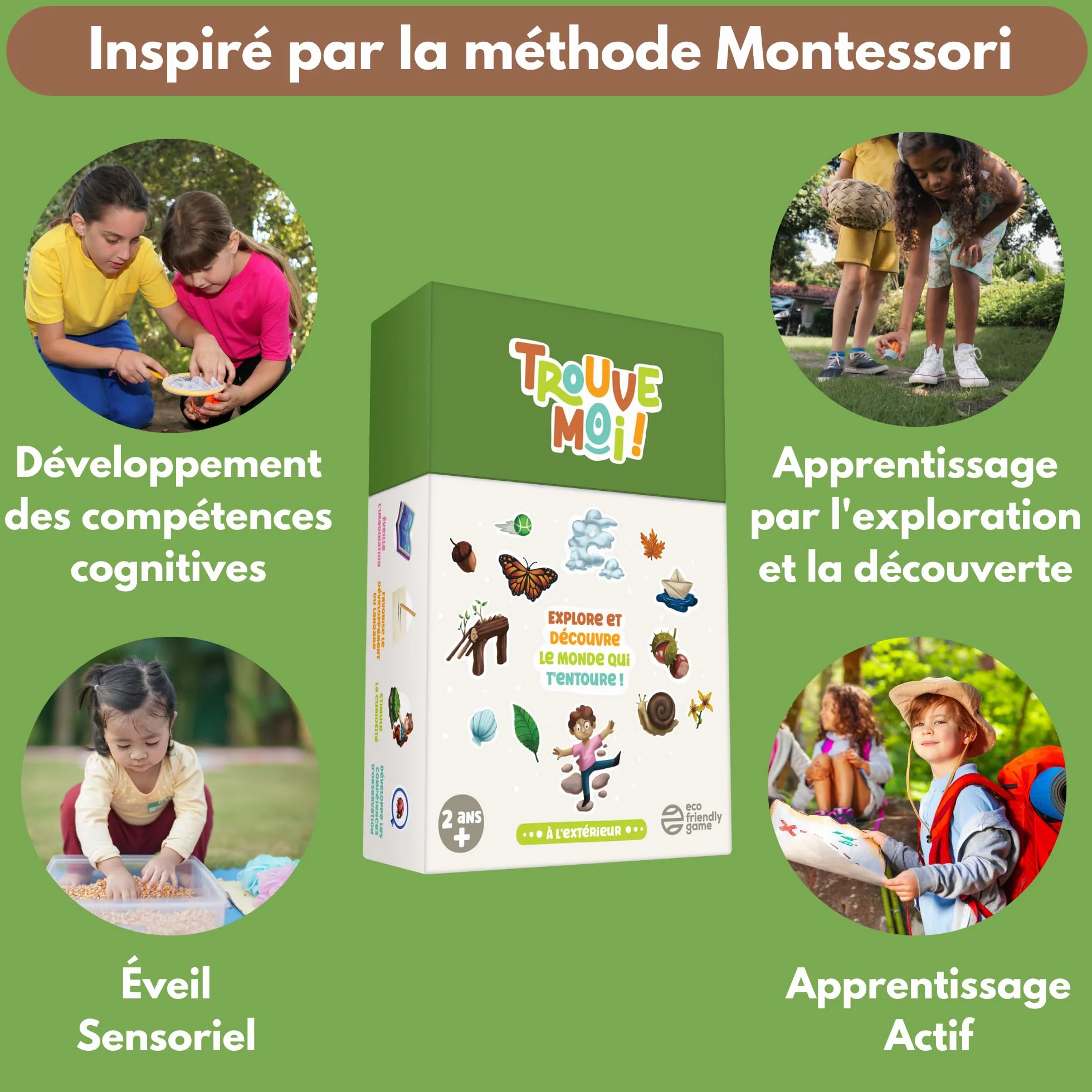 Oh Happy Games Trouve-Moi ! Le Jeu de Cartes Éducatif et Ludique Approuvé par Les Parents - Activité Montessori, Jeu de Société pour Enfants - Cherche et Trouve Jeux Extérieur Enfant